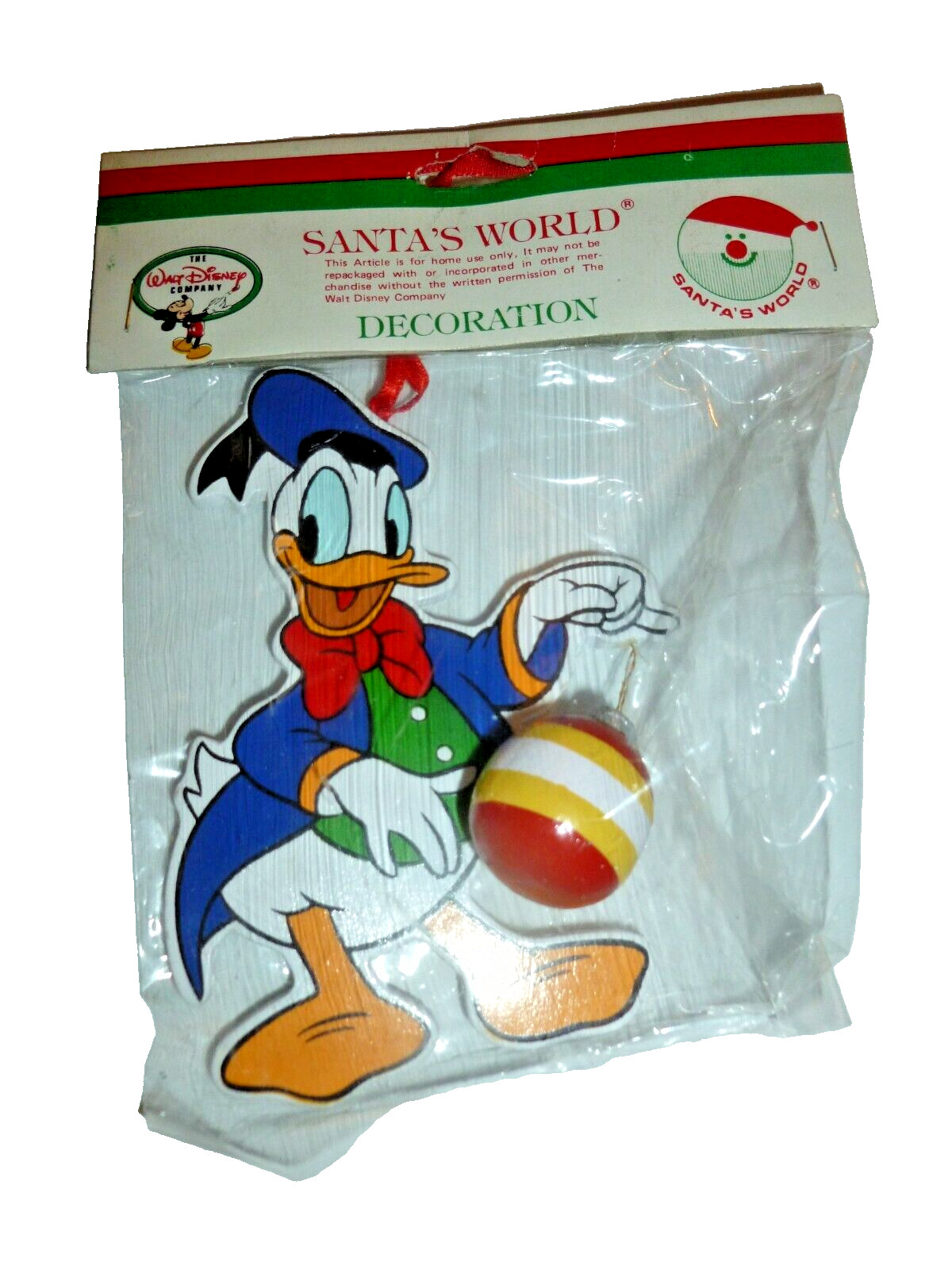 Vintage 1992 Disney Donald Duck Wooden Christmas Ornament Kurt Adler Santa World Vintage 1992 Disney Donald Duck Wooden Christmas Ornament Kurt Adler Santa World