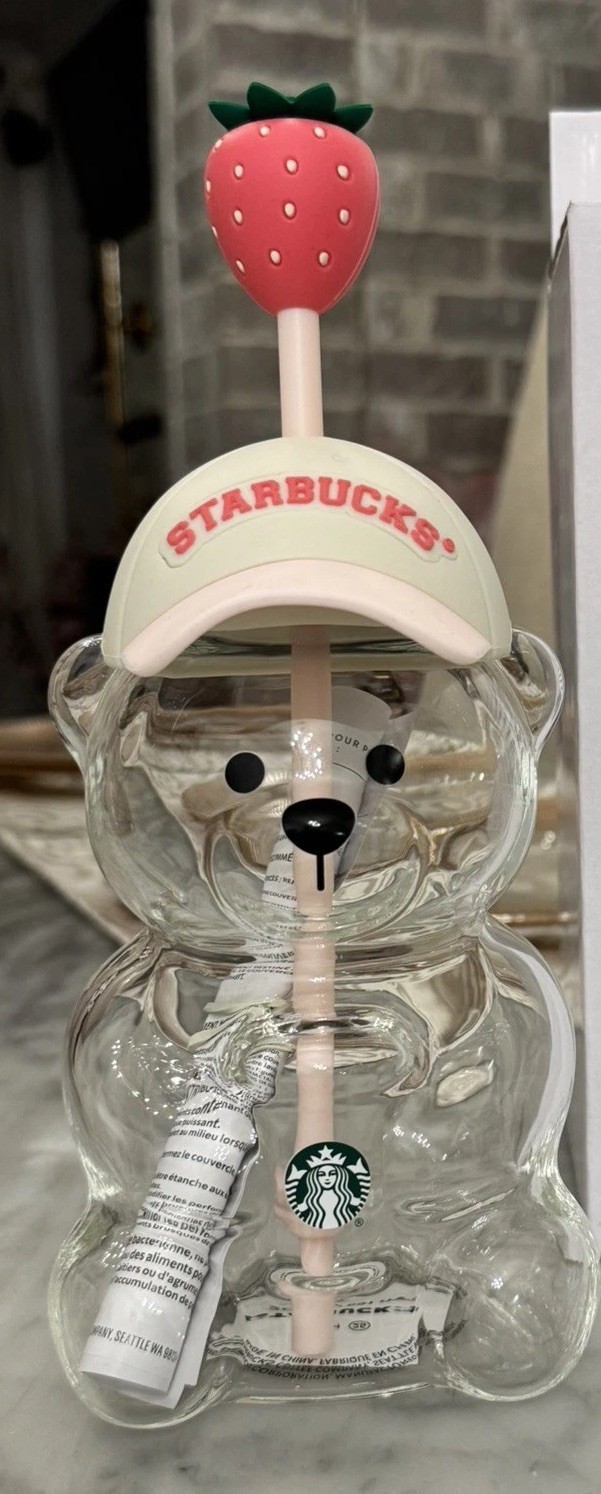 Limited-edition Authentic Starbucks Pink Drink Barista Bear Cup 20oz.A MUST