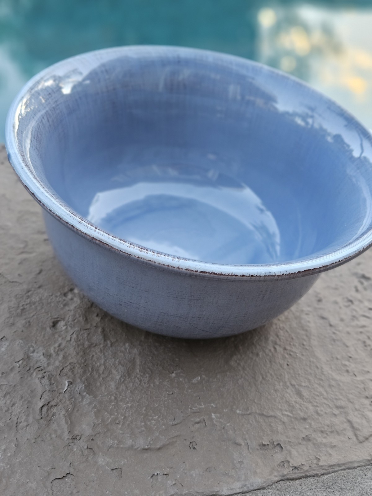 Pier 1 Imports Toscana Hand Painted Blue Large Salad Serving Bowl ITALY