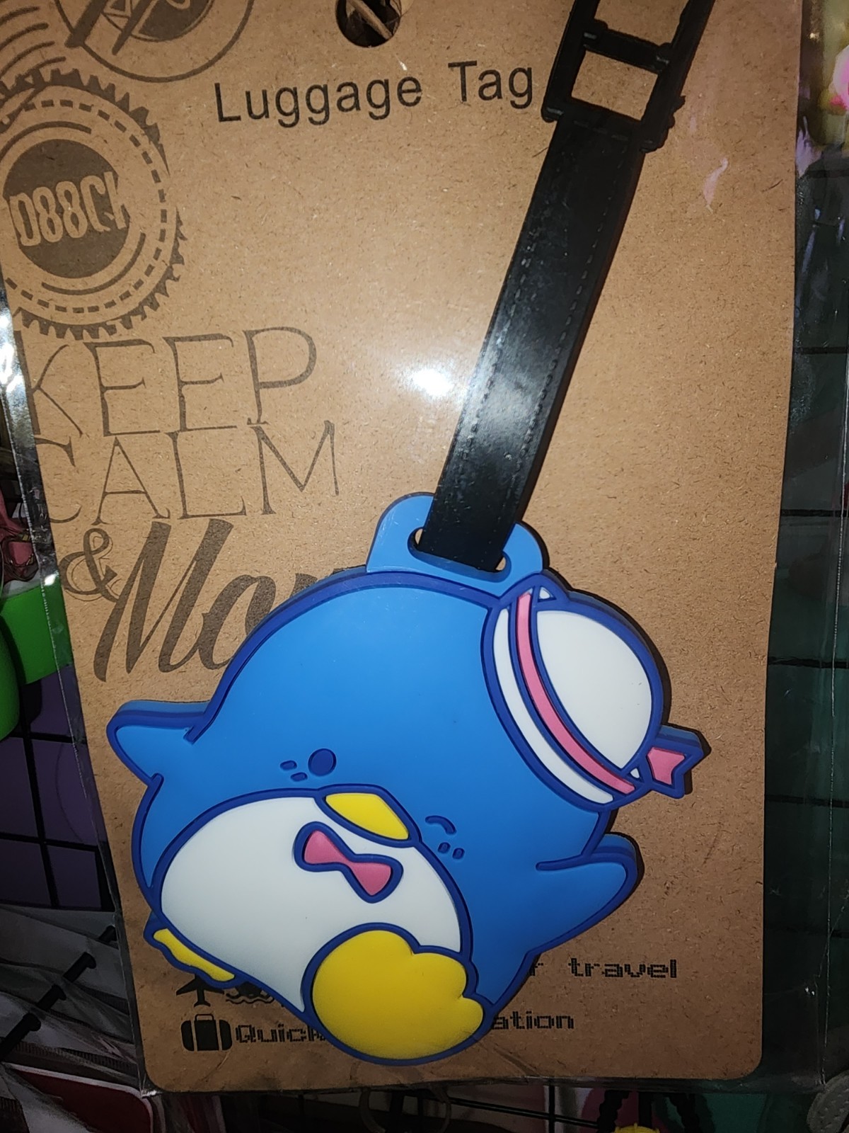 Sanrio Tuxedo Sam Silicone Luggage Tag with Strap New