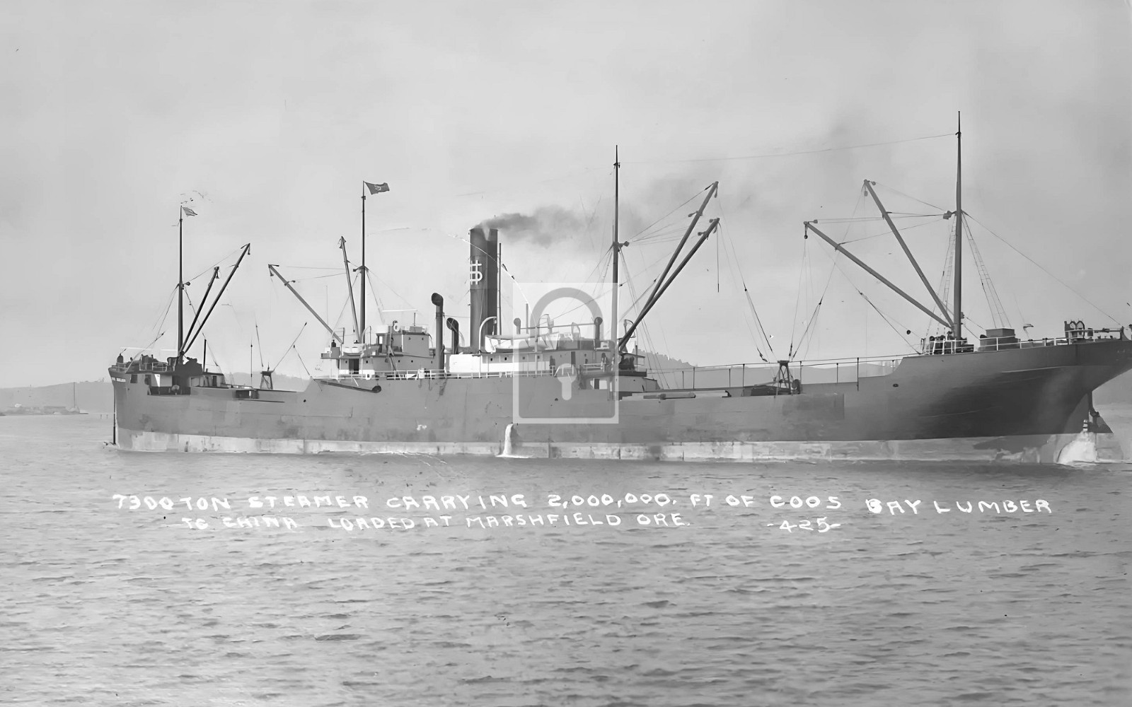 Coos Bay Lumber Steamer Ship Marshfield Oregon OR - Reprint