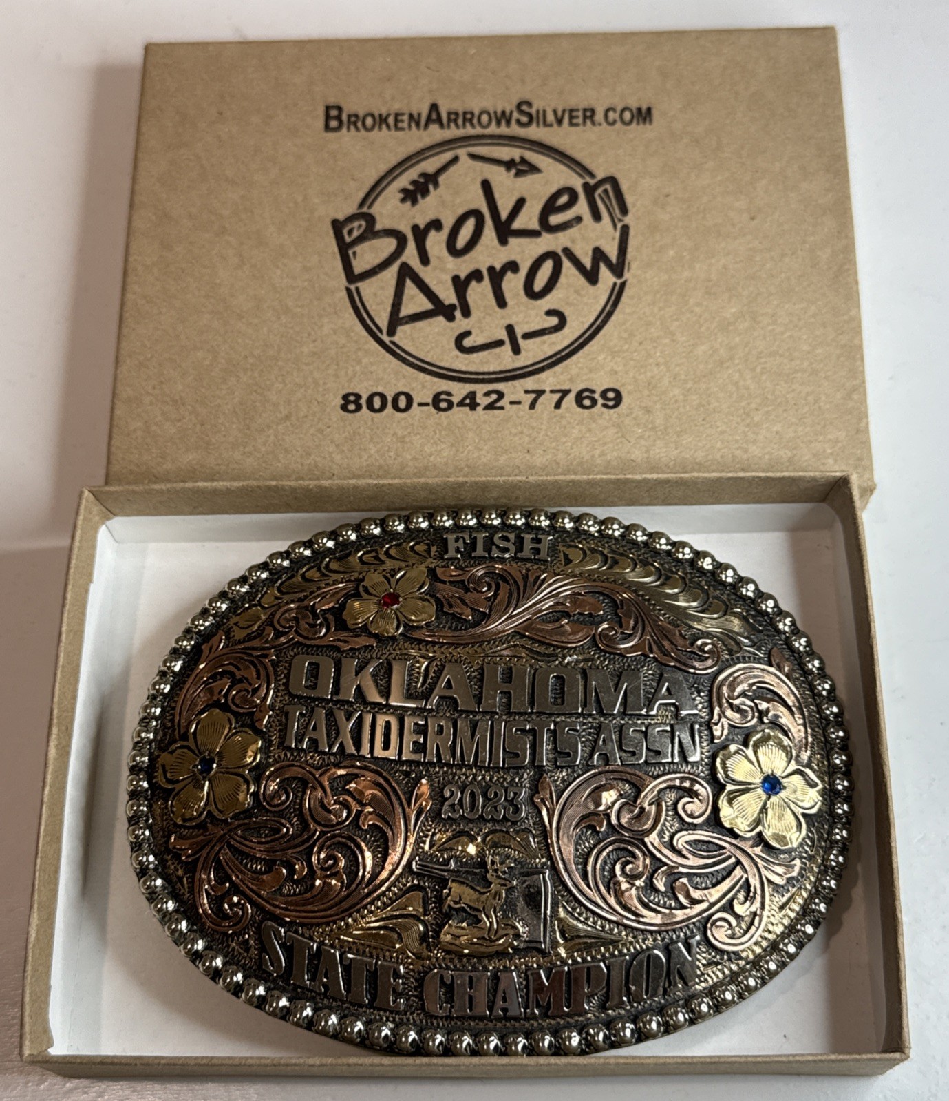 Belt Buckle Broken Arrow Silver Co / Oklahoma Taxidermist 2023 State Champ Fish