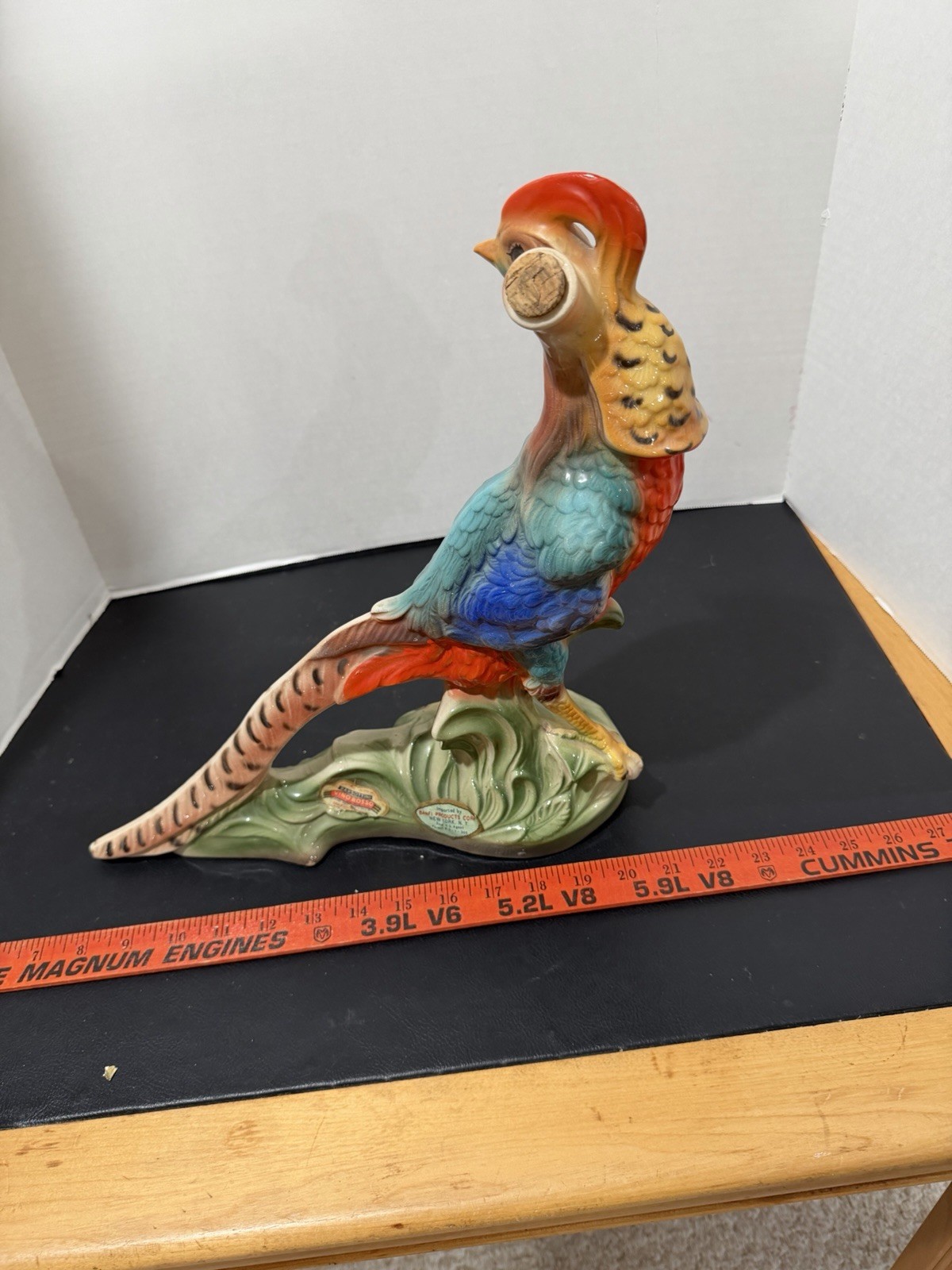 Vintage 1960s Boccaccio Barsottini Pheasant Bird Wine Decanter Italy Banfi MCM