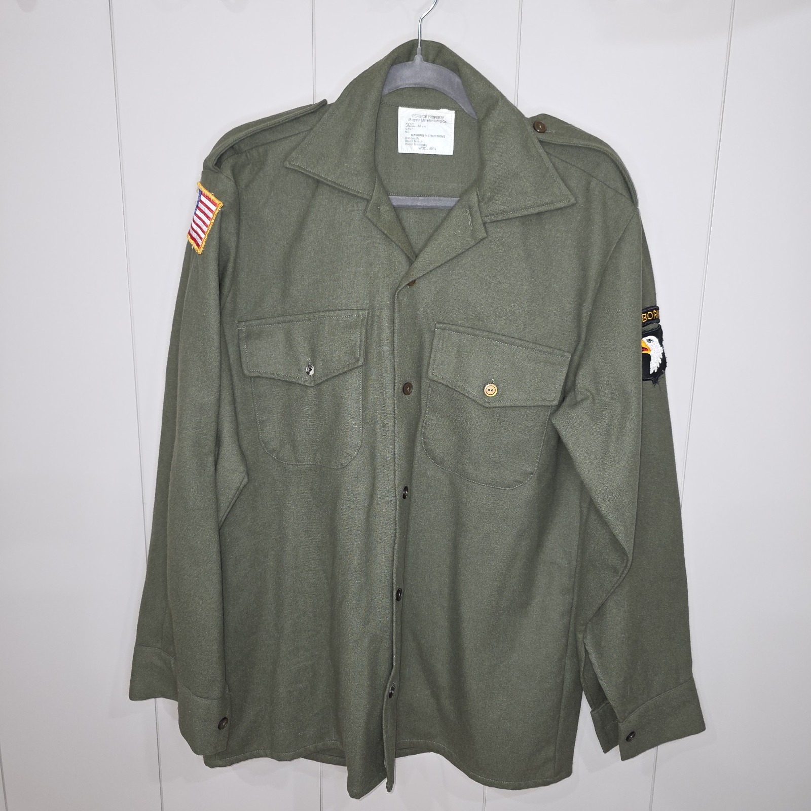 Vtg 70's Field Jacket 101st Airborne Screaming Eagles Sz Lg To Xl
