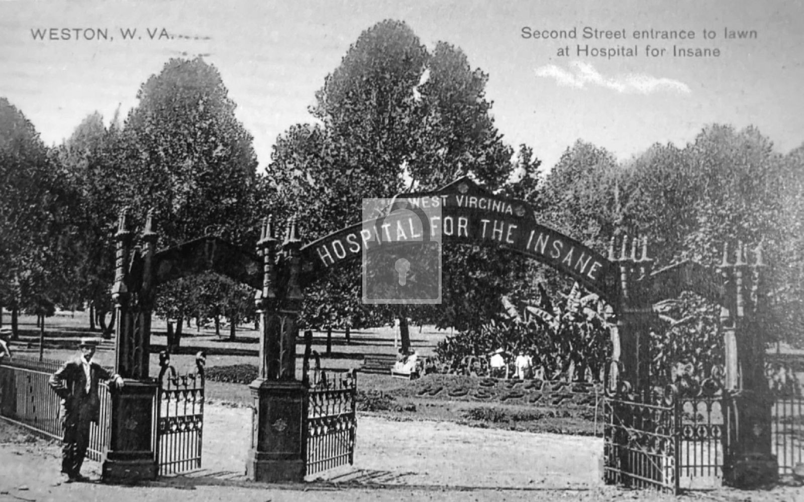 1909 Entrance Insane Hospital Weston West Virginia WV - Reprint