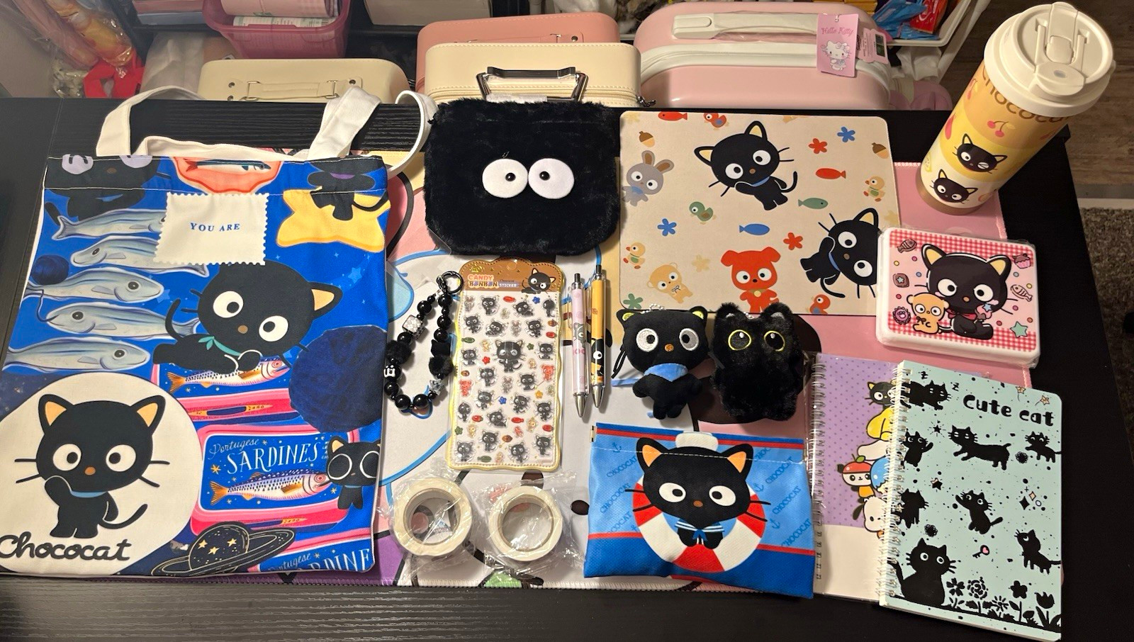 Chococat - Bottle Mousepad  Notebooks Stickers Drawstring Bag Tote & Pouch