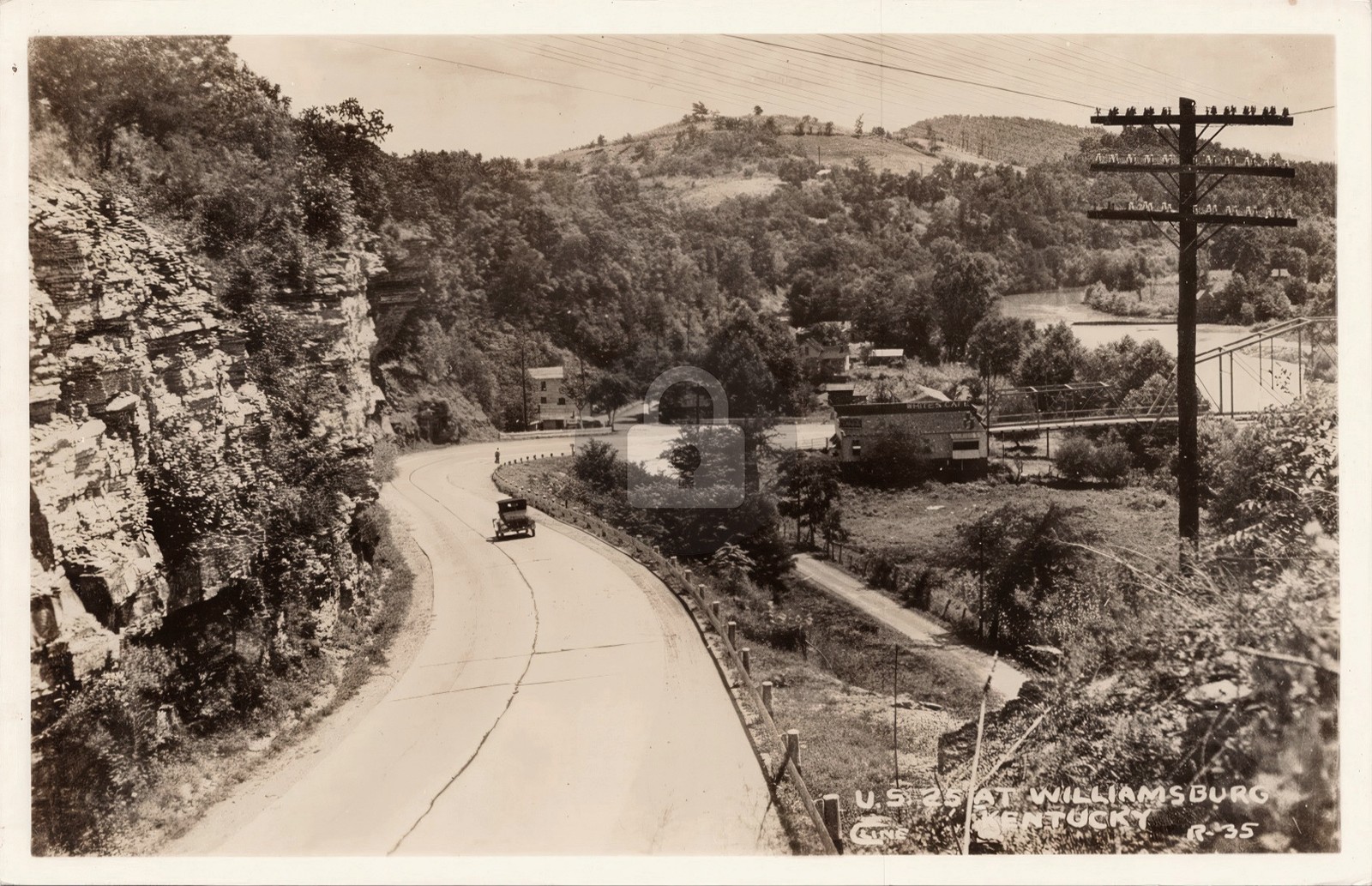 Williamsburg KY US Route 25 Kentucky Roadside Cline RPPC Photo Postcard COPY