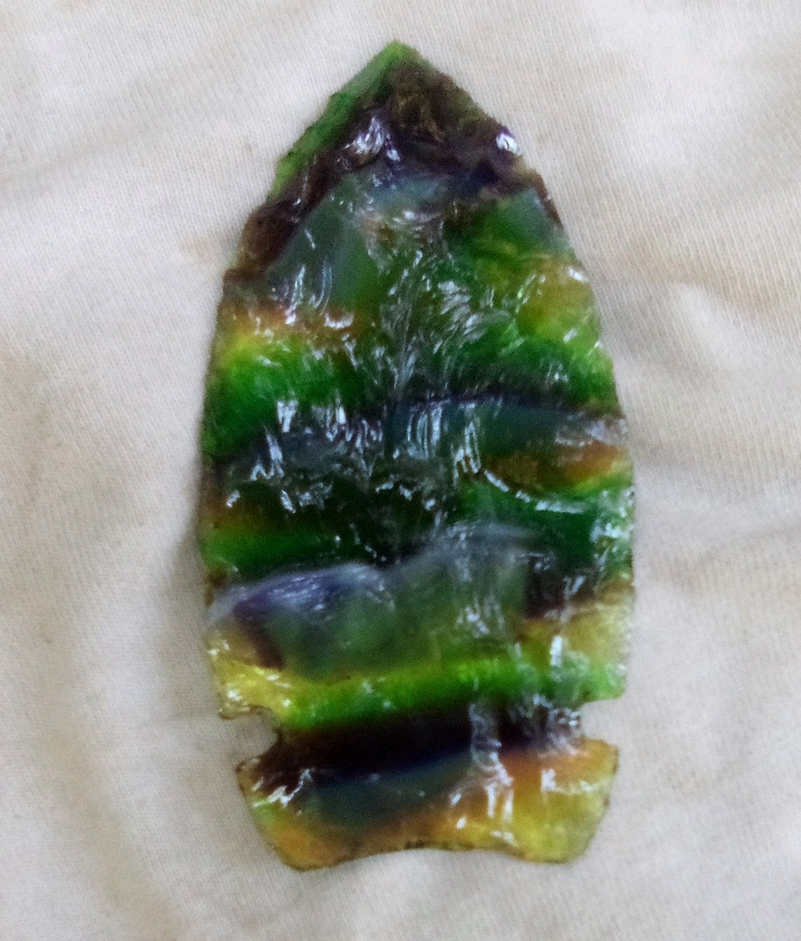 Rare Oceania Napped Glass. Arrowhead Large