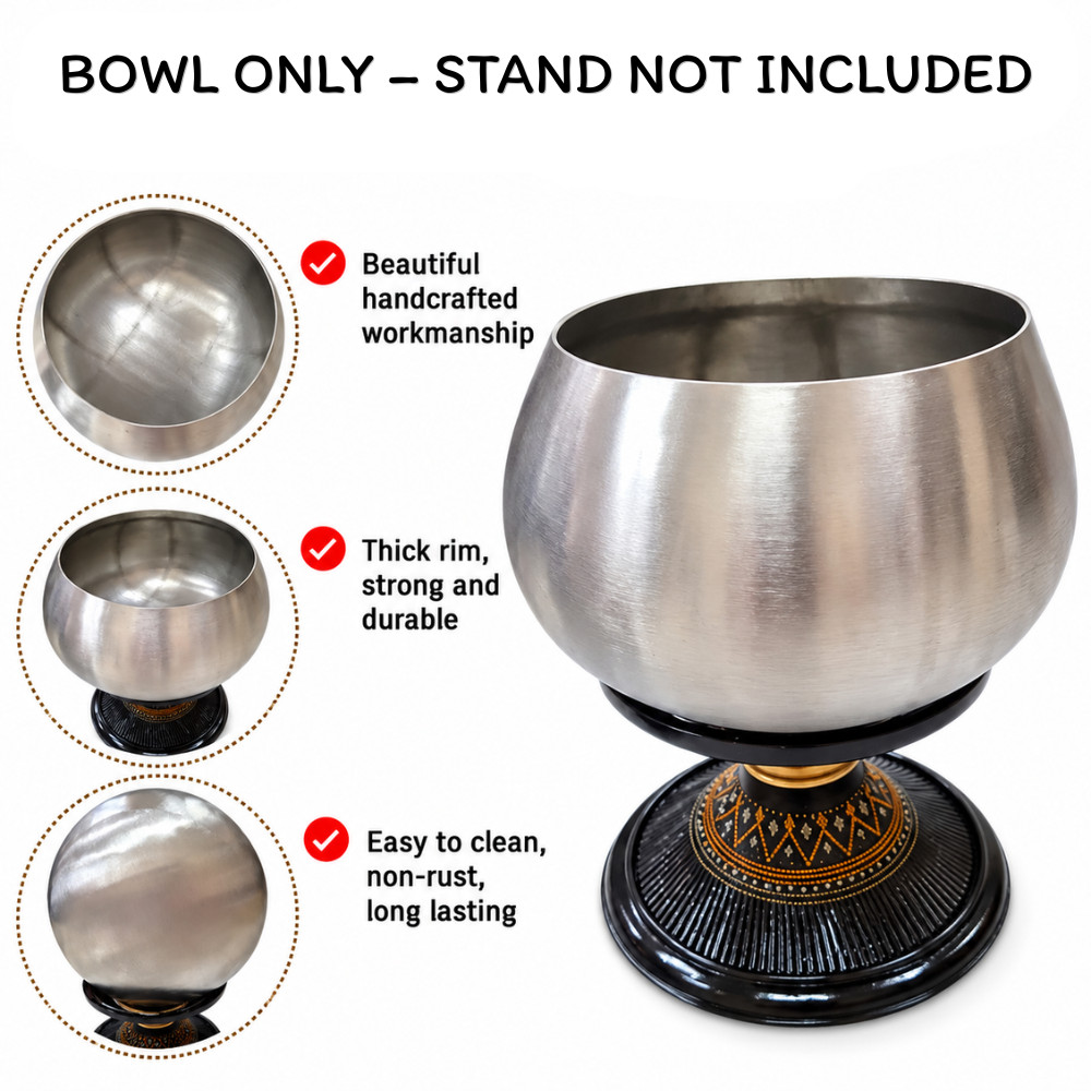 Thai Monk Alms Bowl Stainless Steel 8.5\ Thai Monk Alms Bowl Stainless Steel 8.5\