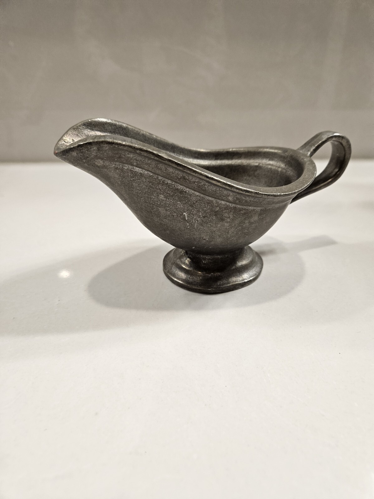 Vintage Pewter Gravy Boat/ Sauce Server Unbranded 4C