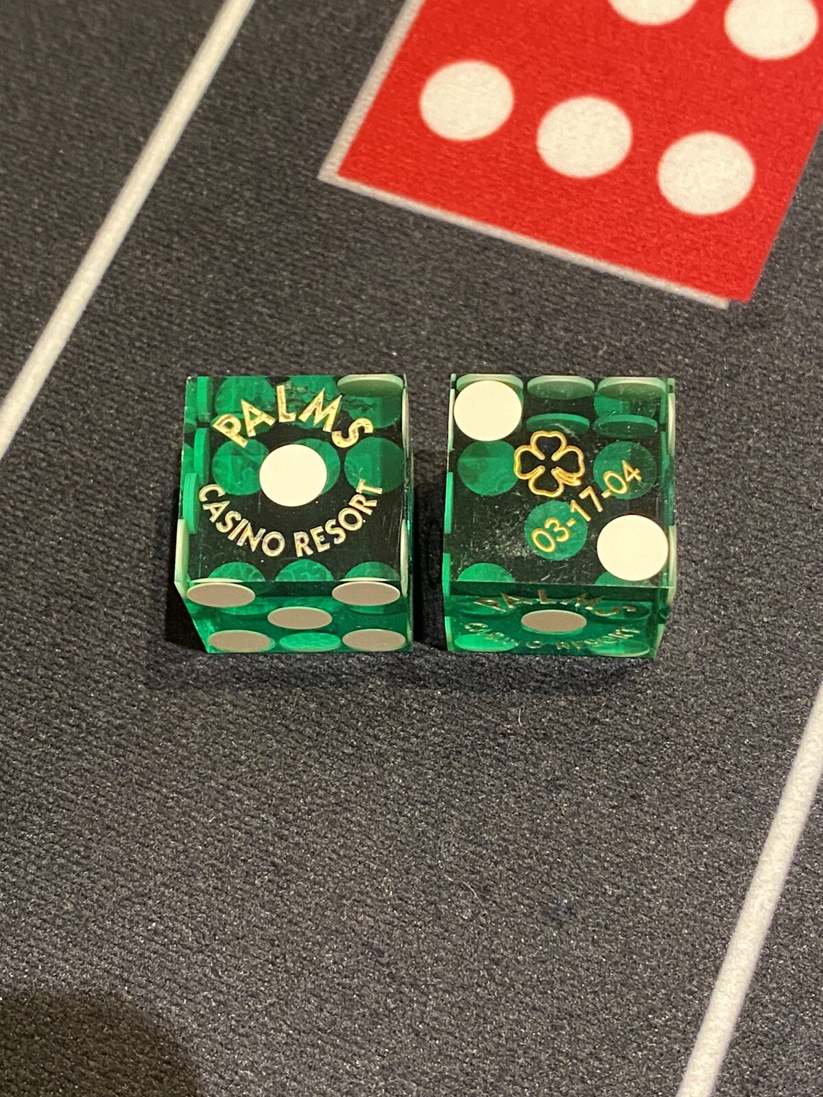 Palms 2004 St. Patricks Day Special edition LAS VEGAS NEVADA CASINO DICE Rare Palms 2004 St. Patricks Day Special edition LAS VEGAS NEVADA CASINO DICE Rare