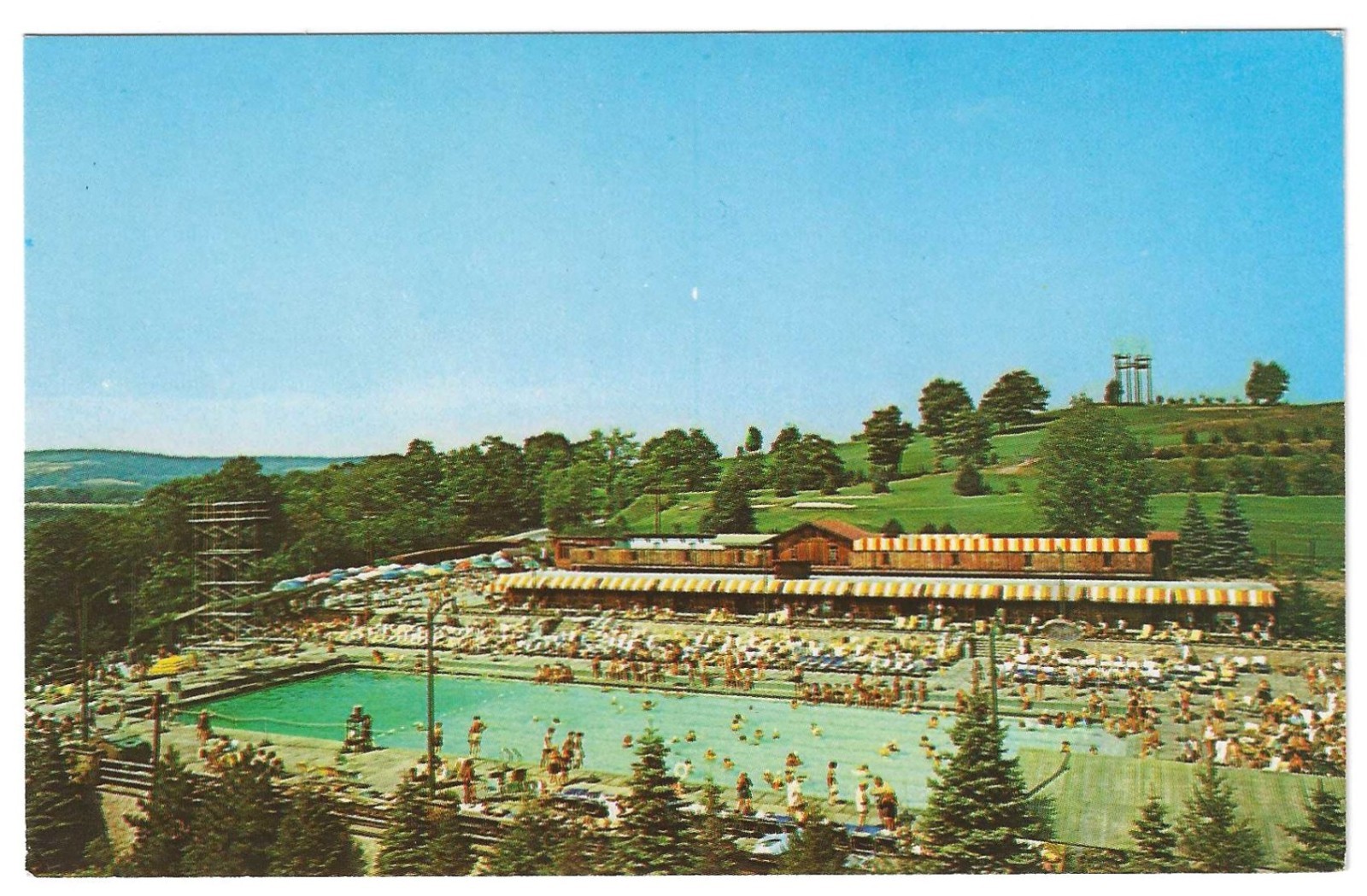 Grossinger New York NY - Grossinger\'s Resort Swimming Pool and Cabanas Postcard