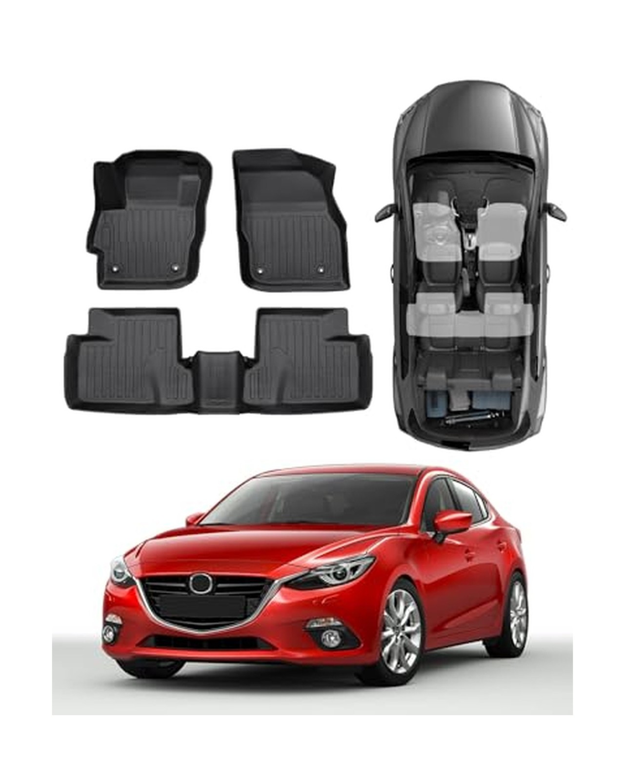 Floor Mats for Mazda 3 Hatchback Sedan 2010-2013,3 Pcs Car Mats Floor Mats for Mazda 3 Hatchback Sedan 2010-2013,3 Pcs Car Mats