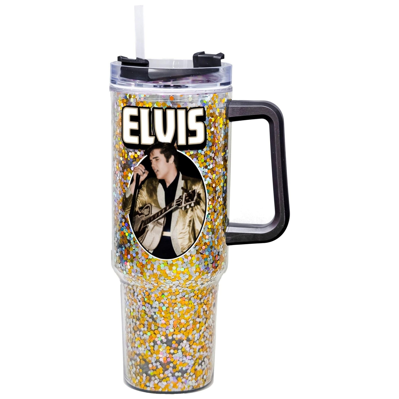 Spoontiques Elvis 40oz Glitter Acrylic Travel Mug - Double Wall Acrylic with ... Spoontiques Elvis 40oz Glitter Acrylic Travel Mug - Double Wall Acrylic with ...