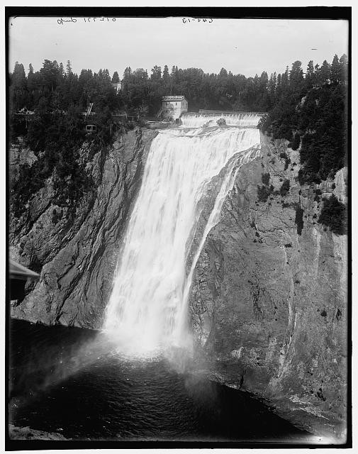 Photo:Montmorency Falls Quebec Canada 1900s Waterfall Near View Above