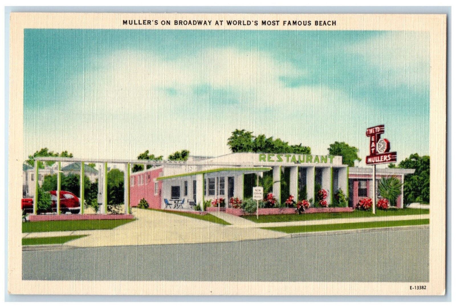 c1940\'s Muller\'s Restaurant On Broadway Miami Florida FL Vintage Postcard c1940\'s Muller\'s Restaurant On Broadway Miami Florida FL Vintage Postcard