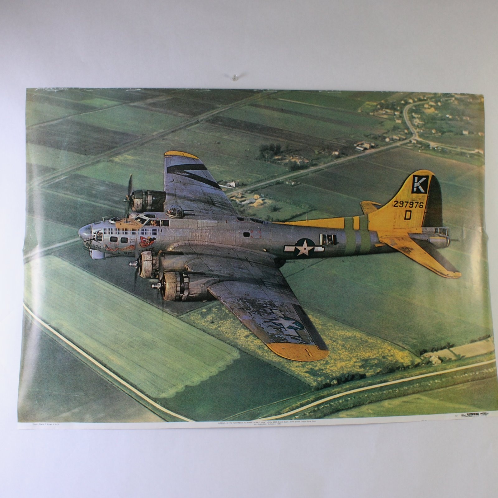 Vintage Plaistow Pictorial Poster Boeing B-17G A Bit O' Lace 24.5