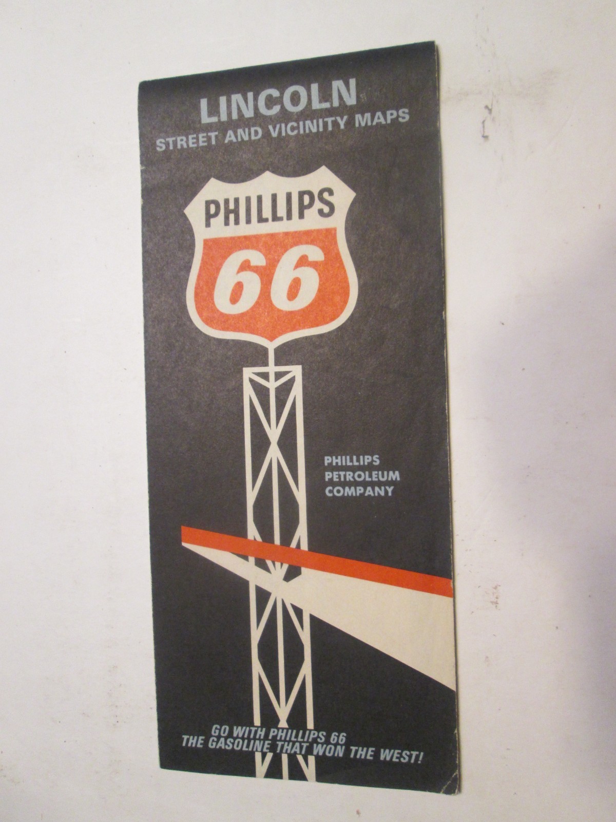 Phillips 66 Gas Oil Road Map of Lincoln, Nebraska 1966