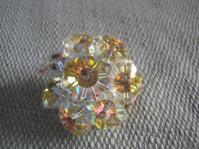 Beautiful Vintage Very Sparkly, Colorful Crystal Pin, Brooch