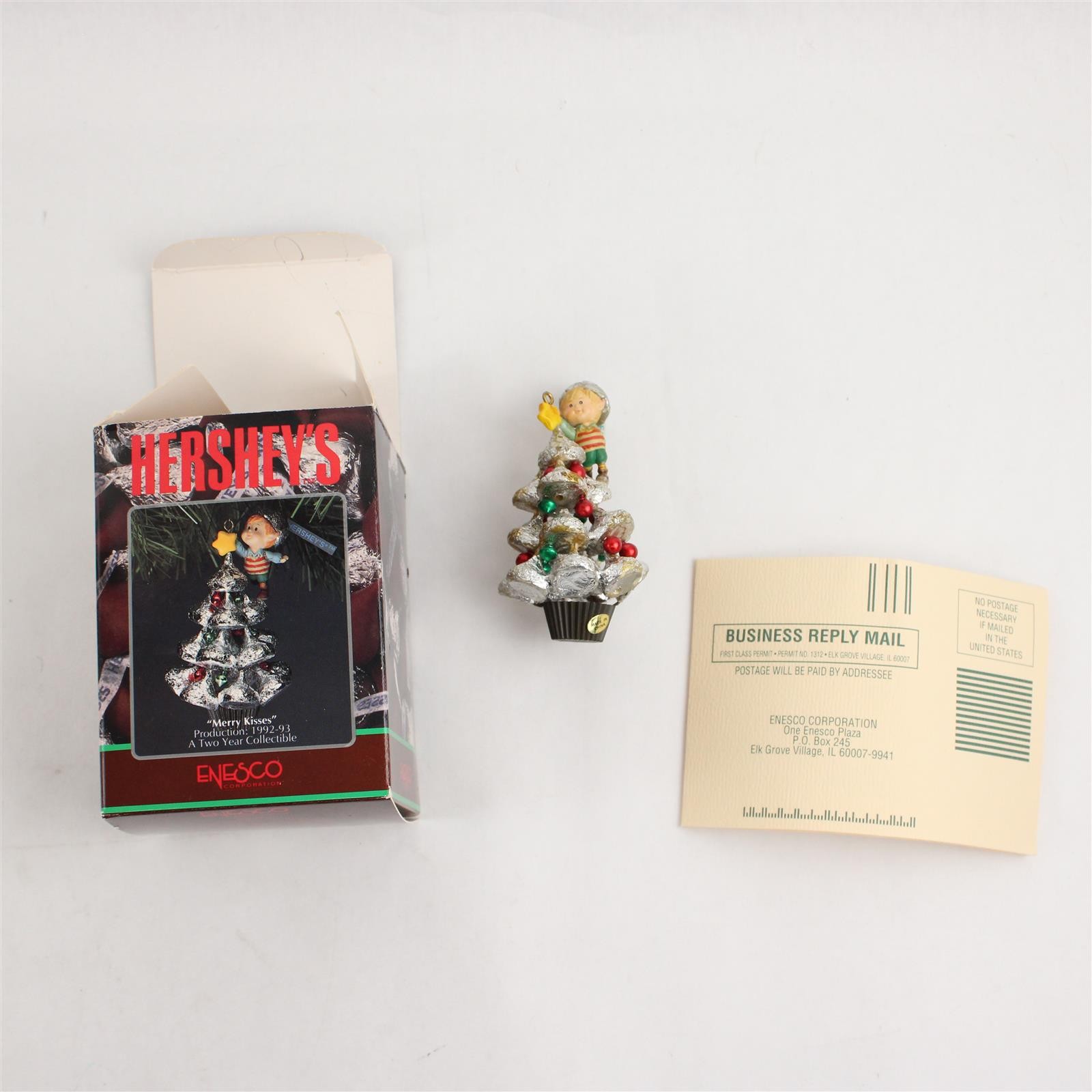 Enesco Hershey\'s Merry Kisses Christmas Ornament 1992 NOS