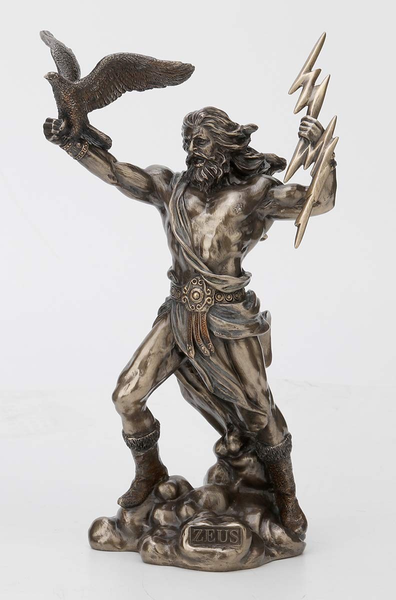 Veronese Design 8 1/2 Inch Greek God Zeus Thunderbolt Strike Cold Cast Statue