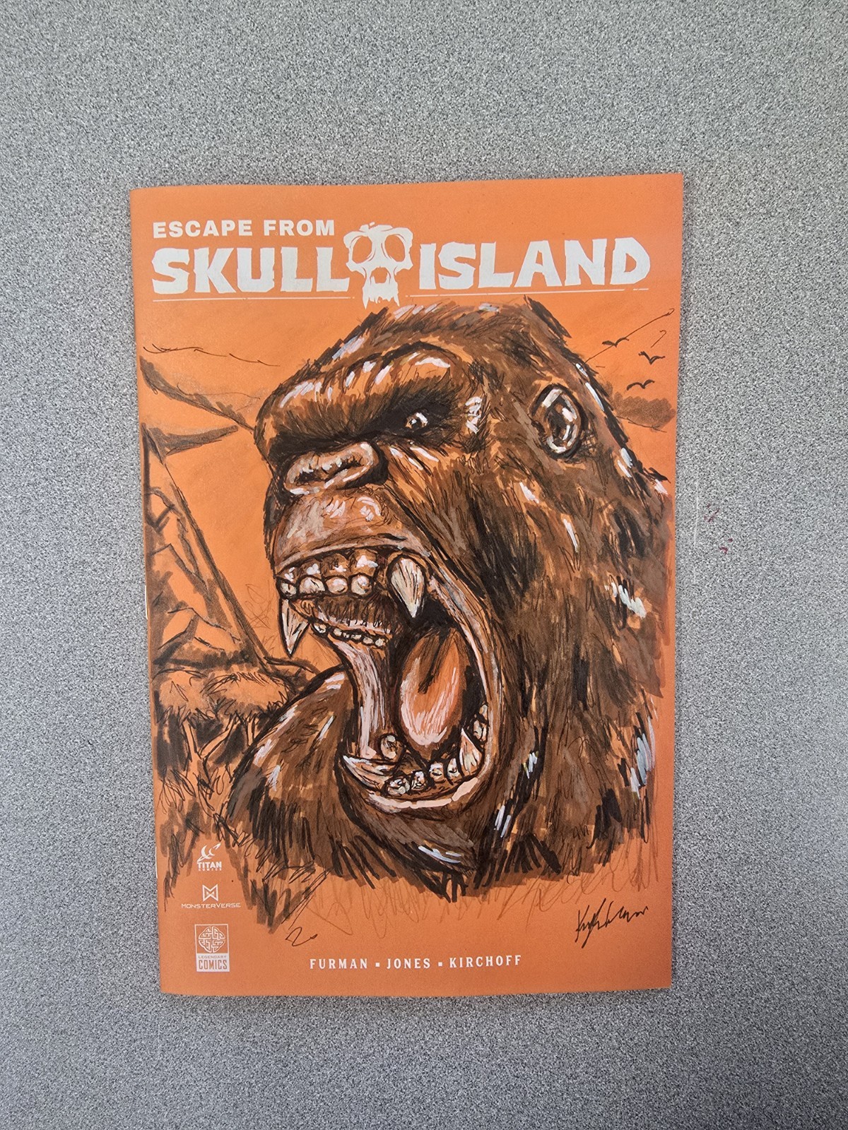 Escape From Skull Island #1 King Kong Original Art Sketch Cover 1/1 Kyle Horne