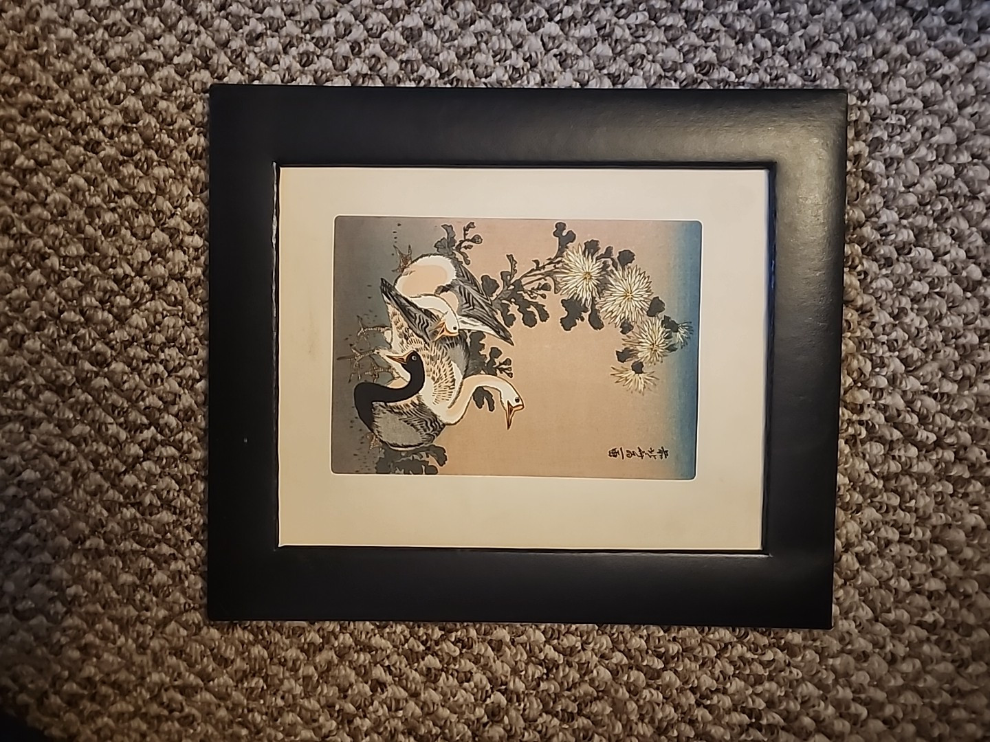 Katsushika Hokusai/Antique Japanese Ukiyo-e Woodblock Print/Goose Chrysanthemum