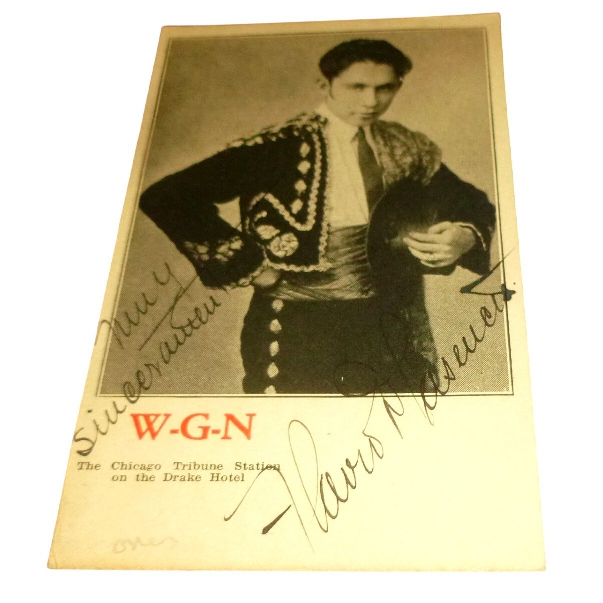 Vintage 1927 Flavio Noscucci Signed W-G-N Chicago Tribune Drake Hotel Postcard