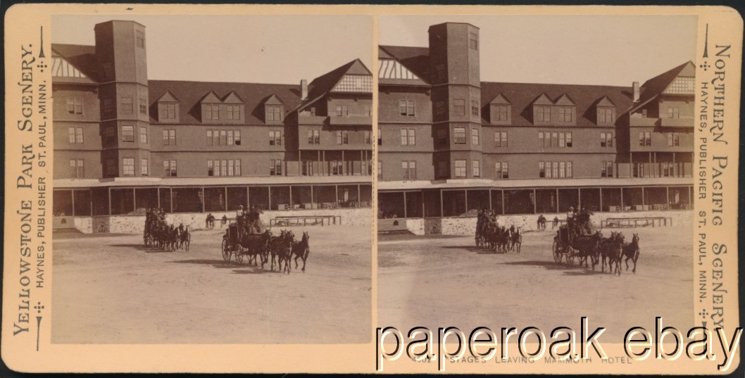 Original ca1880\'s Mammoth Hotel Yellowstone Park Stereoview By Haynes