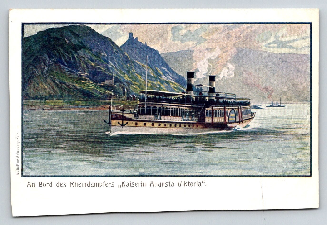 Rhine Steamer Kaiserin Augusta Viktoria Postcard c1900 Steamship Germany Rhine Steamer Kaiserin Augusta Viktoria Postcard c1900 Steamship Germany