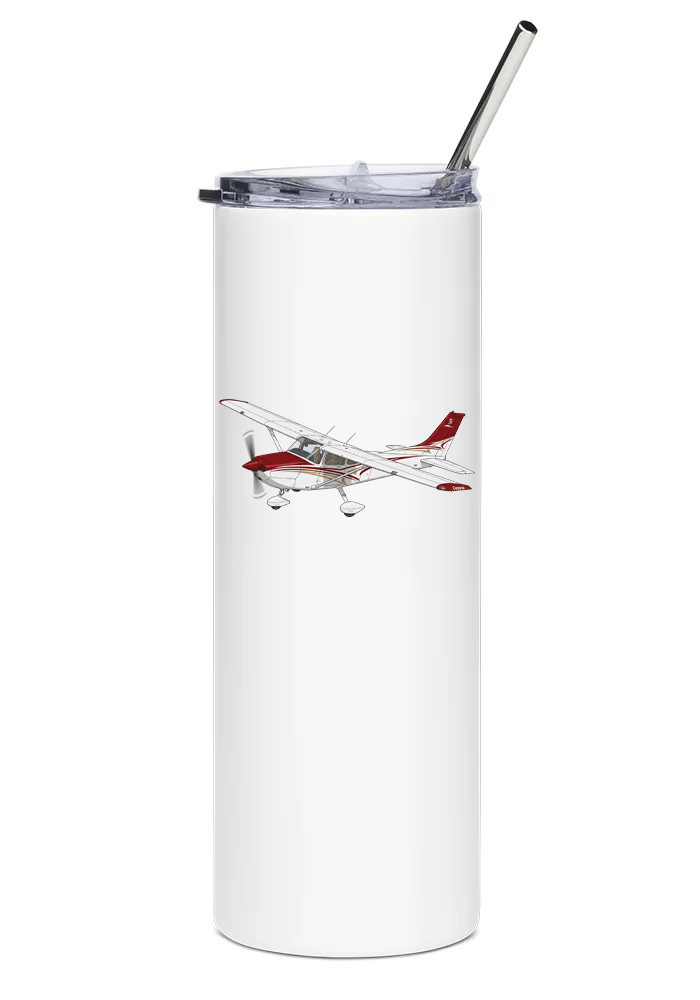 Cessna 172P Stainless Steel Water Tumbler with straw - 20oz.