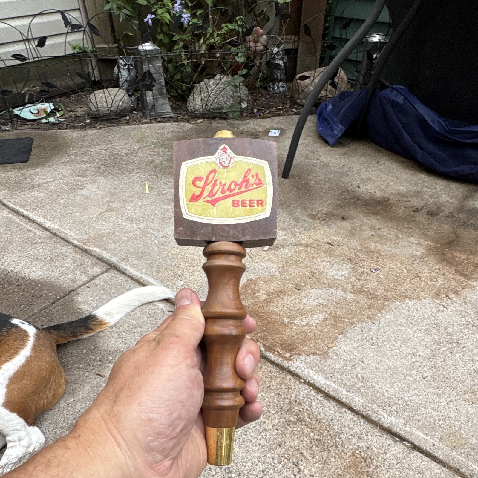 Stroh's Beer Wooden Tap Handle Knob Breweriana Bar Draft Faucet Pull