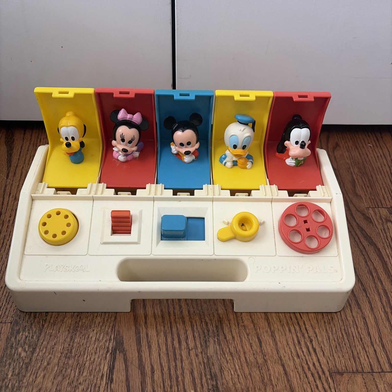 Vintage 1984 Playskool Disney BUSY POPPIN PALS Pop-Up Toy Mickey Donald