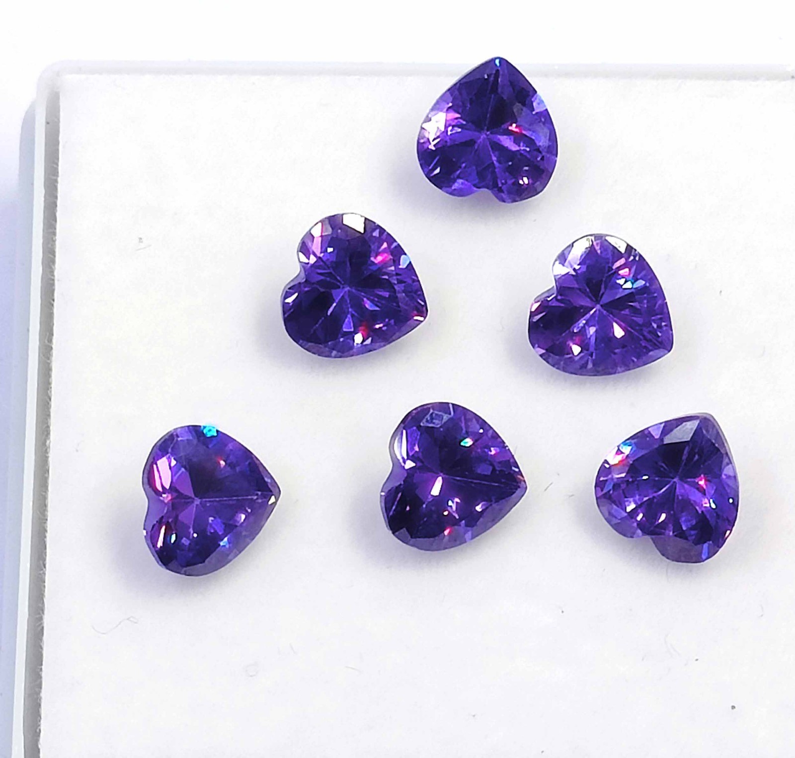 6 PCS Natural Purple Sapphire Heart Cut 7 x 4 mm Lot Certified Loose Gems 6GHB