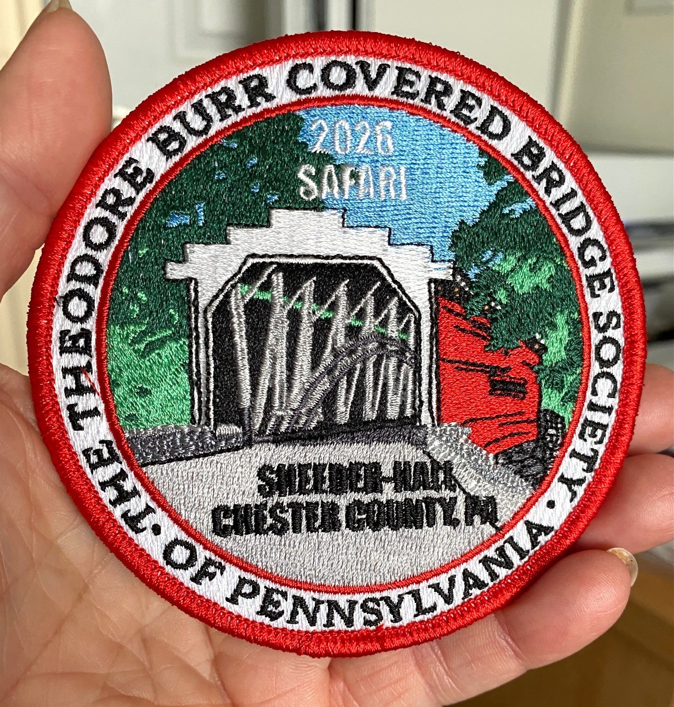 Sheeder-Hall Covered Bridge Patch, Safari 2026, Chester County, PA NEW