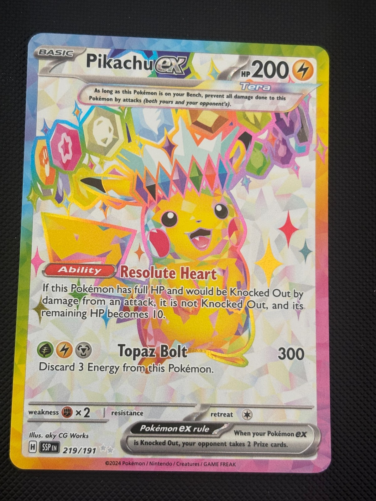 Pokemon Card - Surging Sparks Pikachu ex 219/191 Ultra Rare NM/M