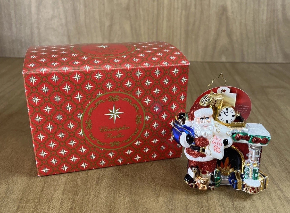 Christopher Radko Nice List Santa Gem Ornament 1021714 W Box New Tags