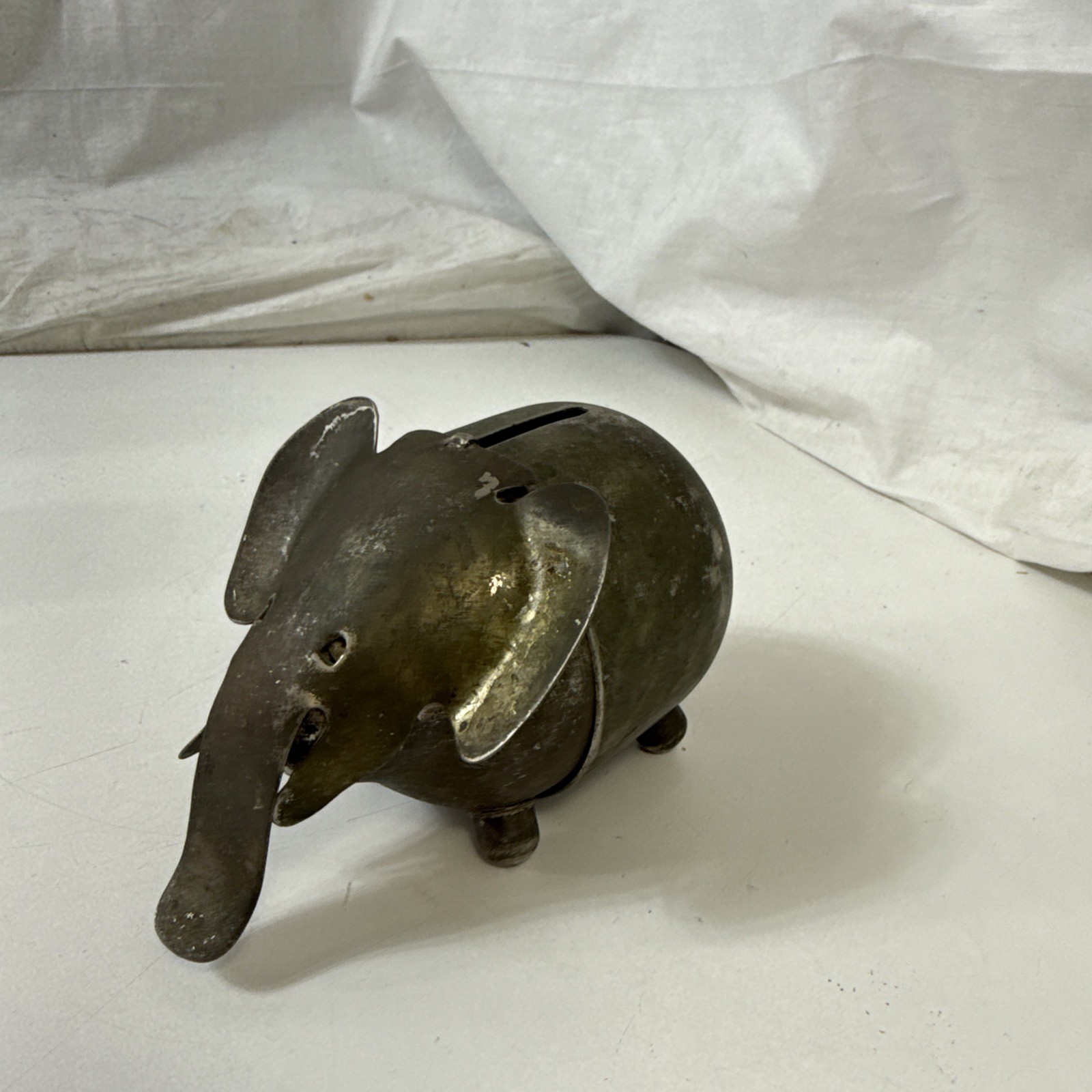 Vintage 1960\'s Napier Silver Plate Elephant Coin Bank 5\