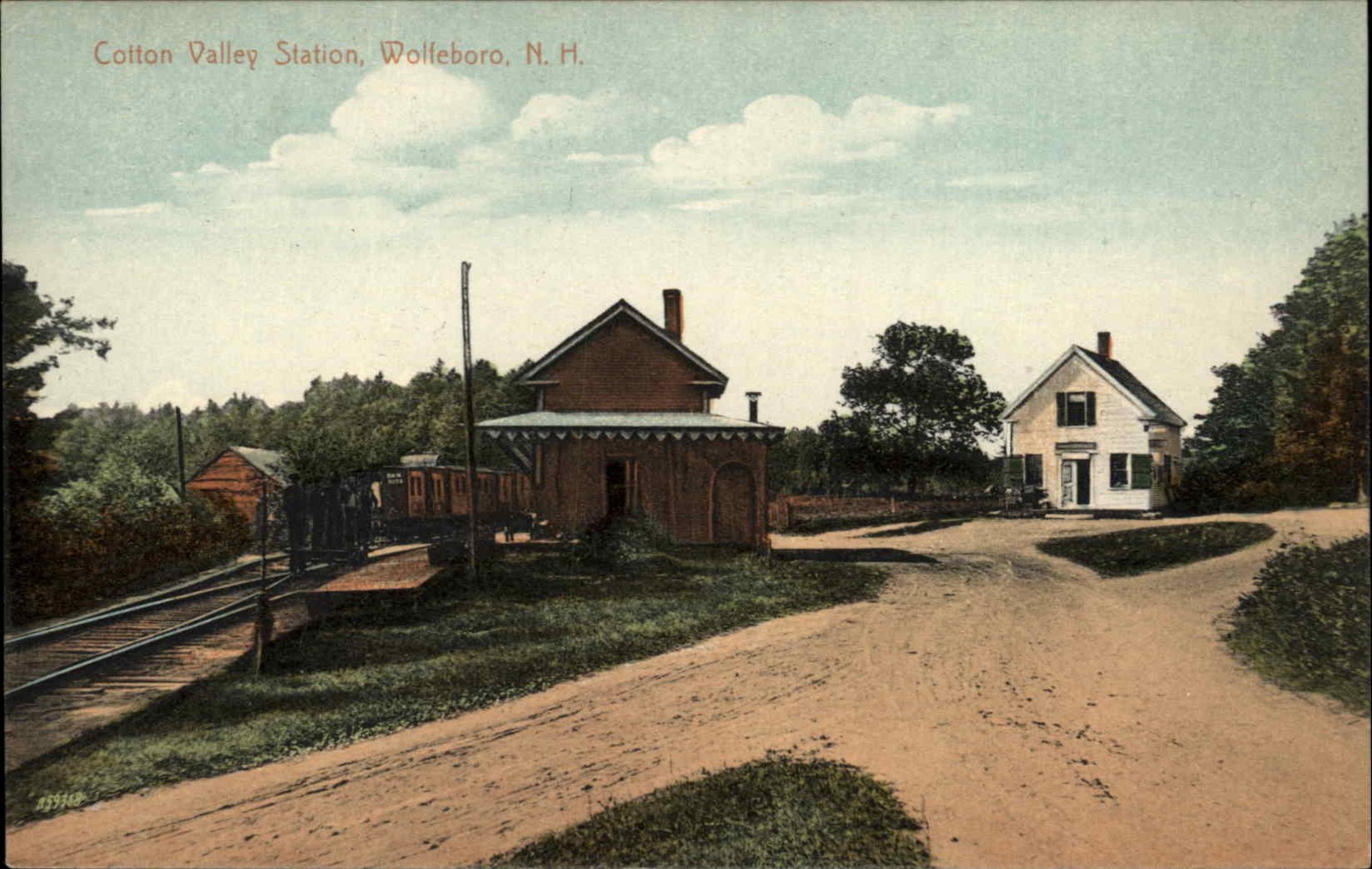 WOLFEBORO NEW HAMPSHIRE NH Cotton Valley Railroad Train Station Depot PC