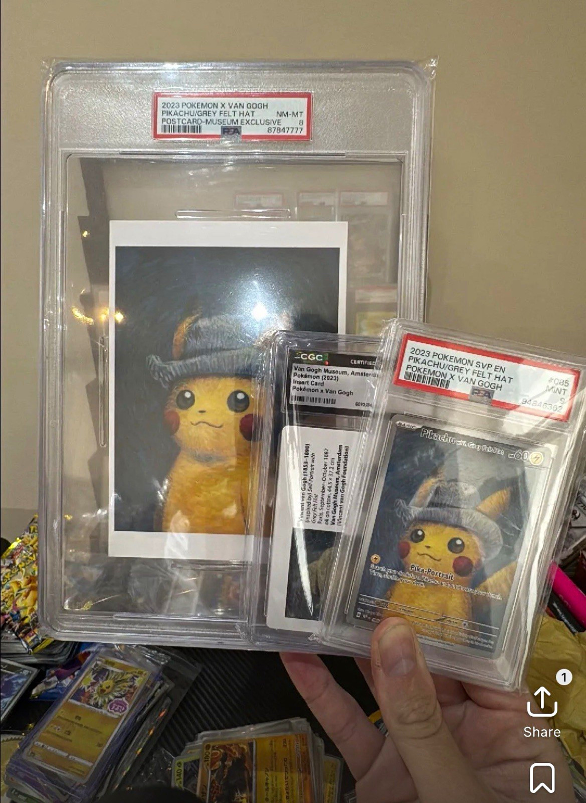 Felt Hat Pikachu Bundle PSA 9 - Pokémon TCG Pikachu with Grey Felt Hat SVP 085 