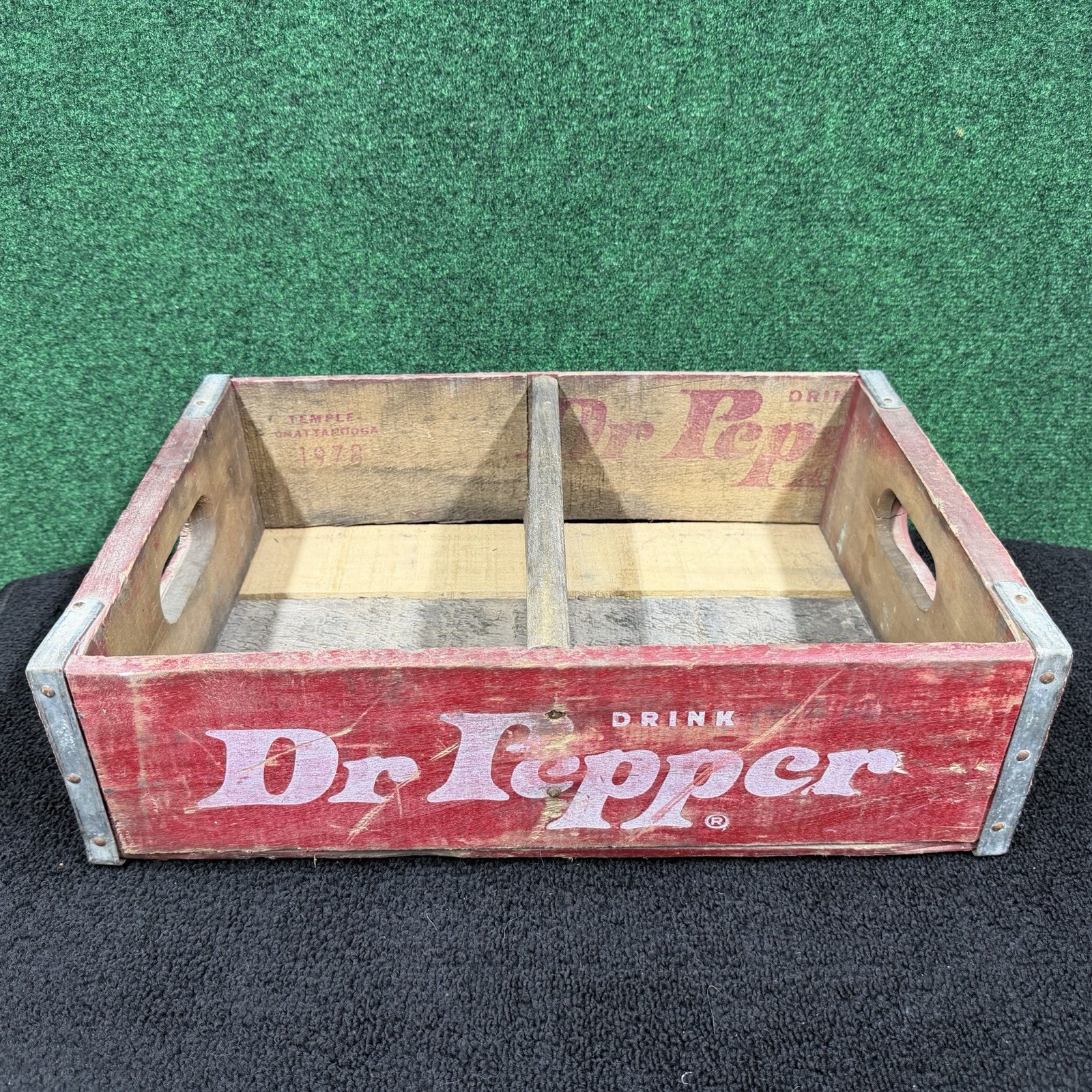 Vintage Drink DR PEPPER Bottling Co Wooden Crate 12\