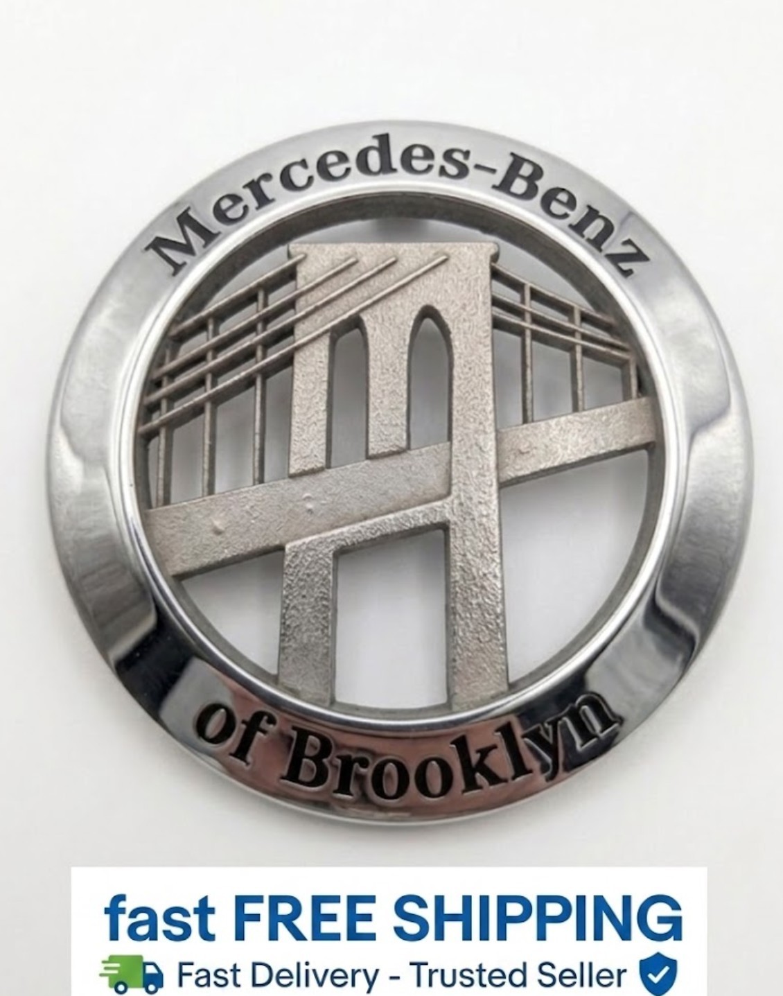 Mercedes-Benz Of Brooklyn NY NYC Metal Dealer Badge Emblem Vintage ✅