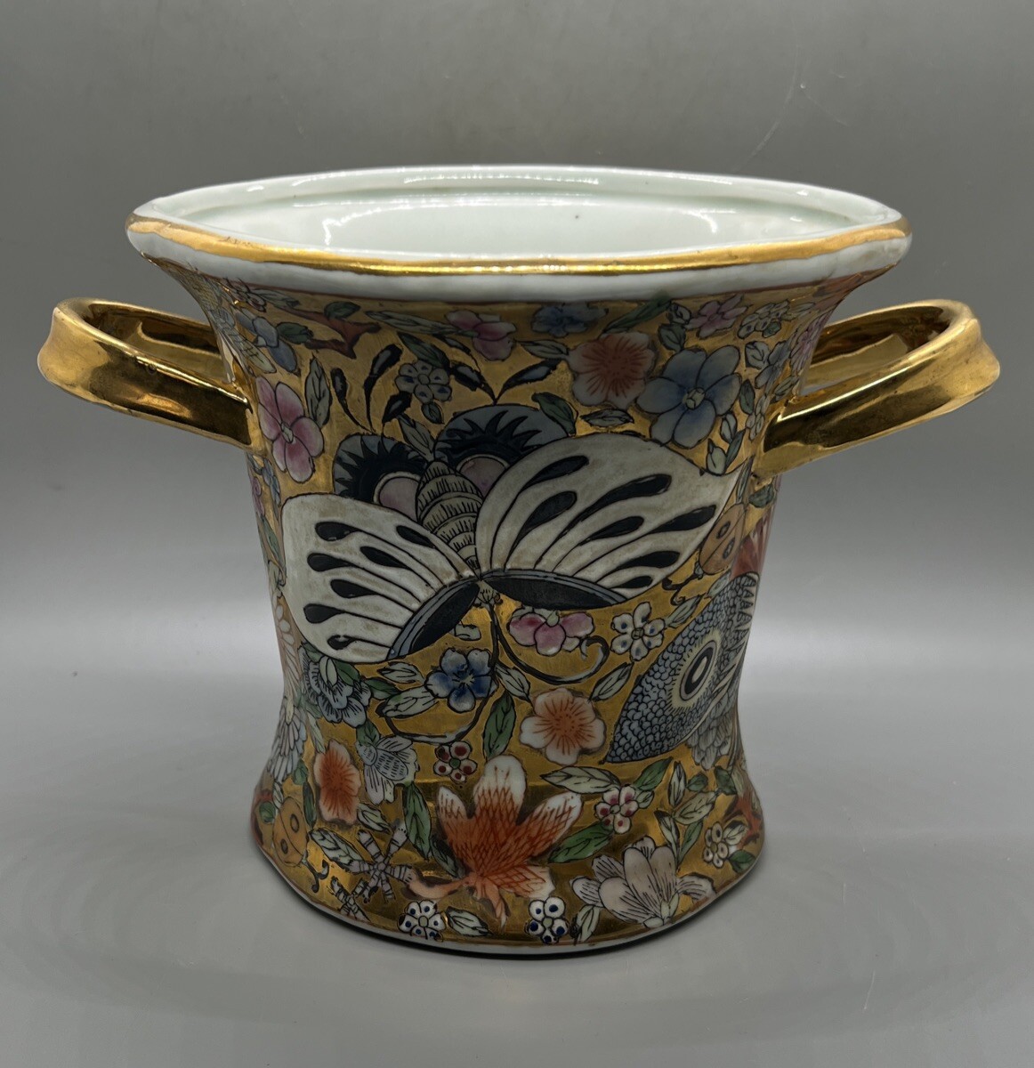 Ceramic Vase GUMPs Of San Francisco Butterfly Flower 7.5”