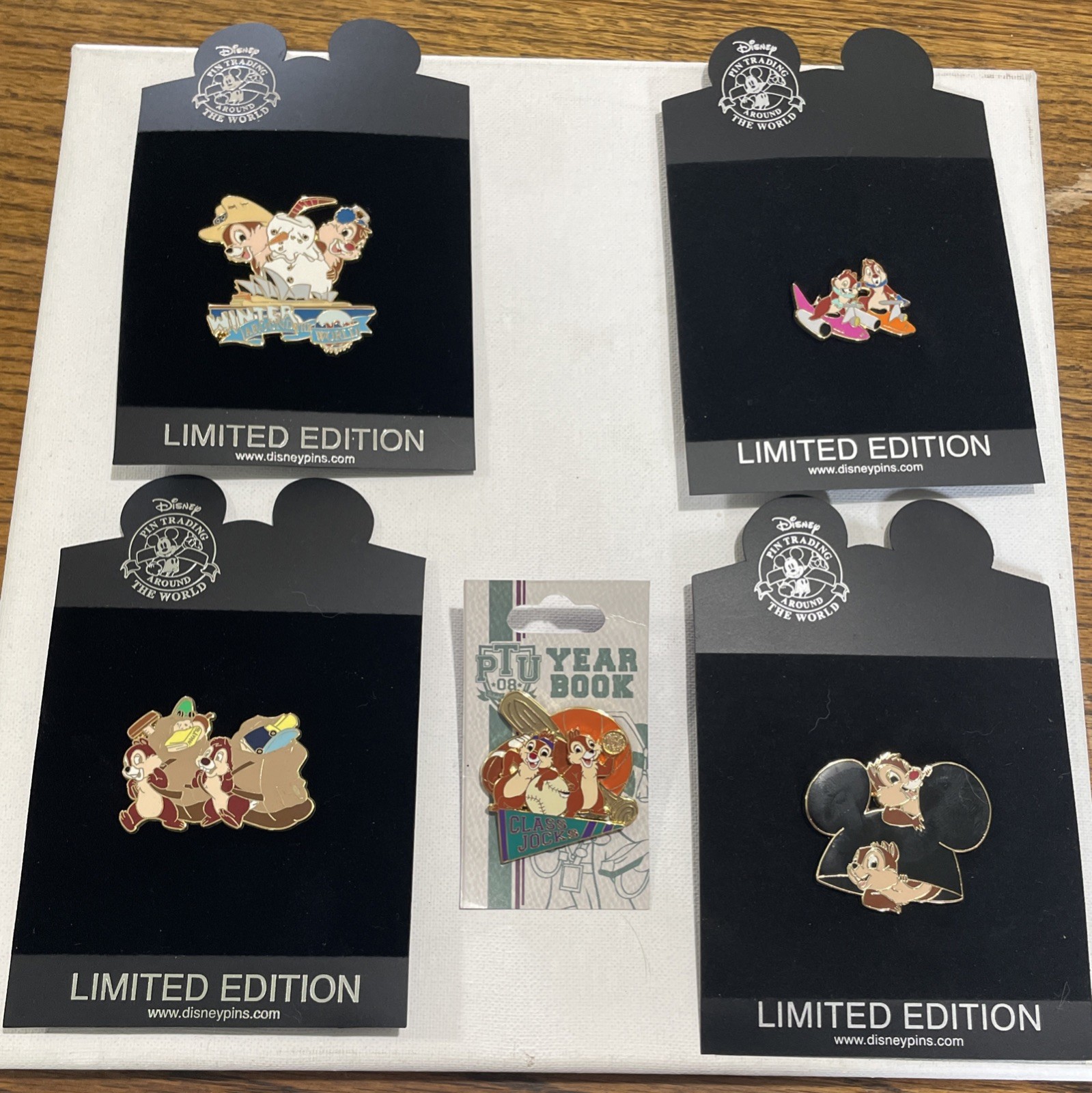 Rare Disney Shopping / Disney Parks Chip & Dale Pin lot-5 pins-all LE