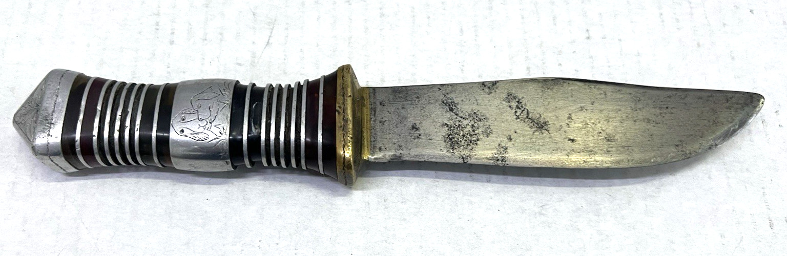 Vintage Wade & Butcher Boone Knife Unmarked Blade Custom Engraved Pommel