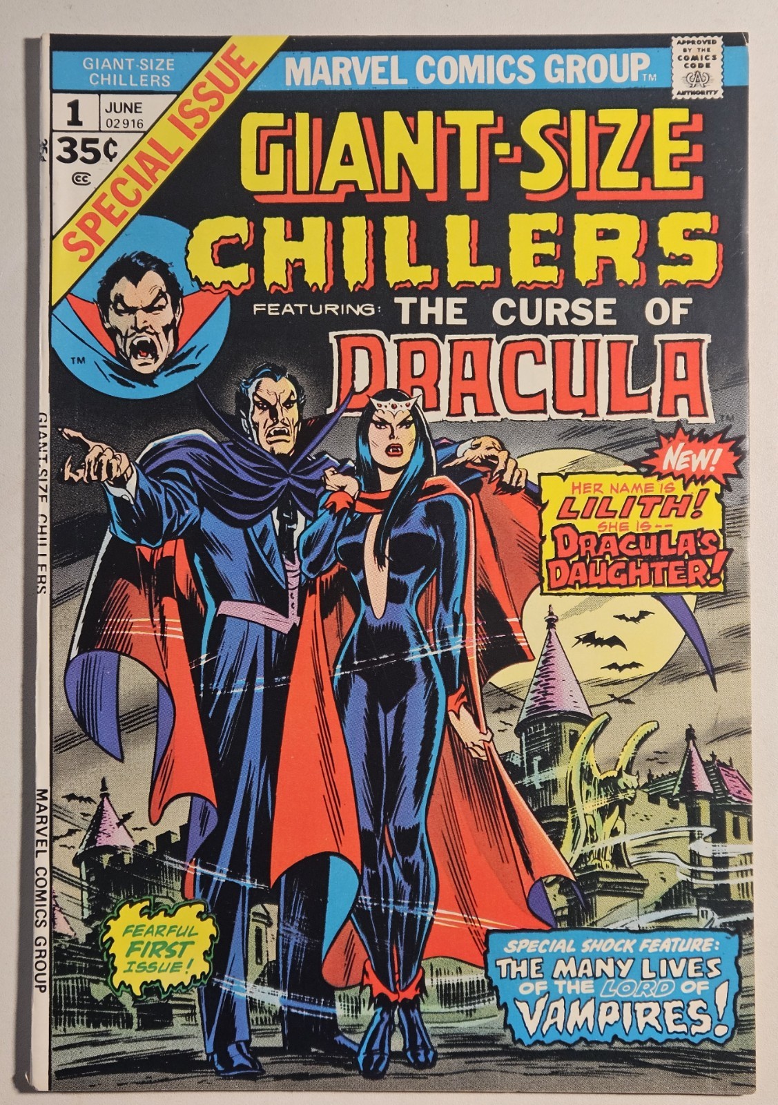 GIANT-SIZE CHILLERS 1 Curse of Dracula Lilith 1st Appearance 1974 Marvel Horror