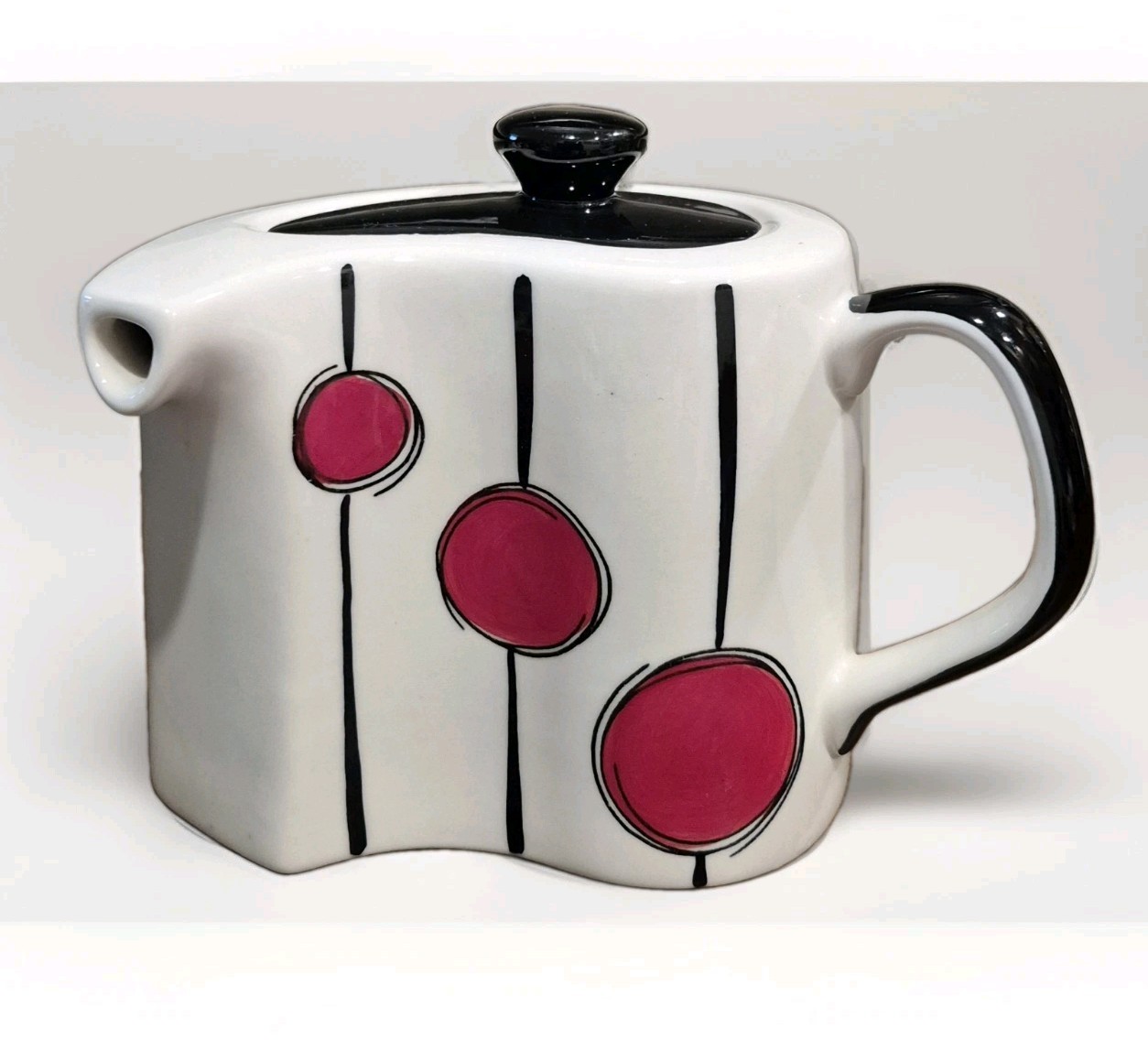 Vintage Herman Dodge and Son Hues and Brews \'Orbit\' Curved Teapot