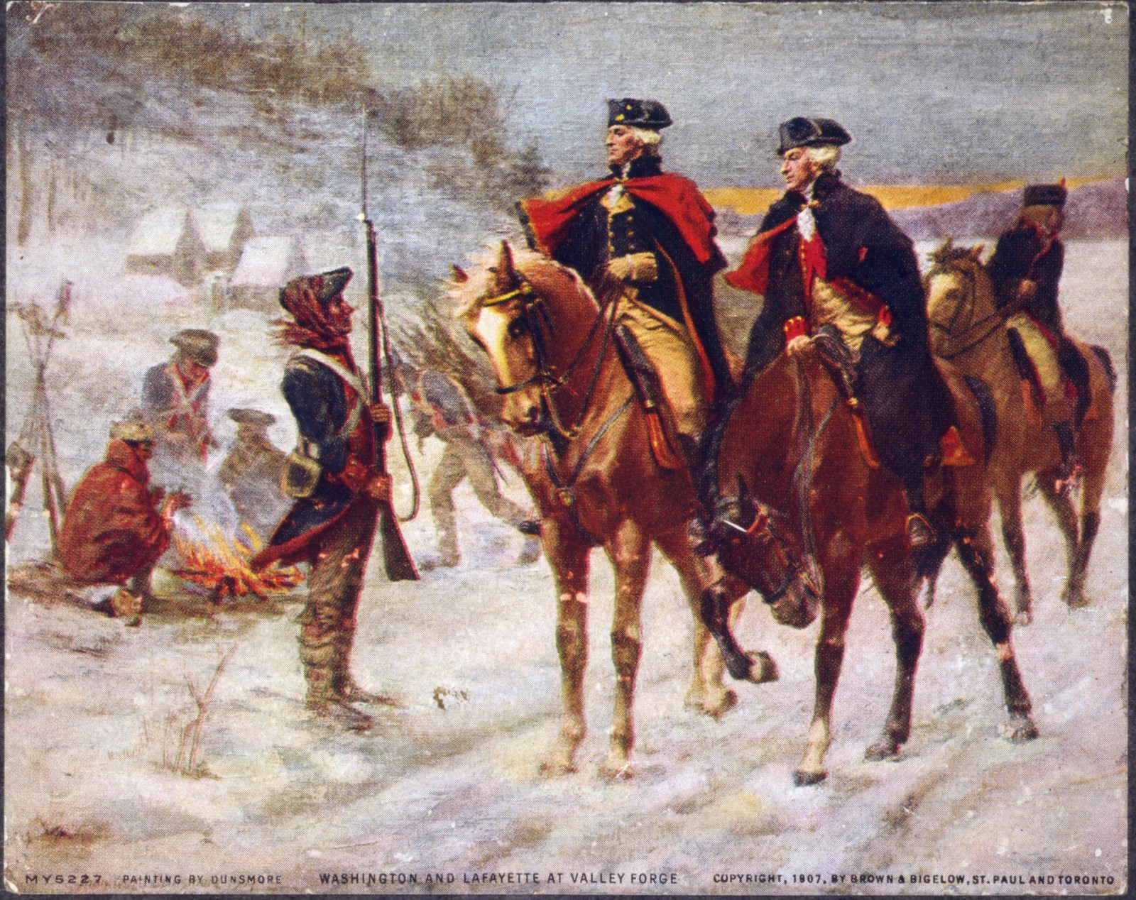 Washington Lafayette Valley Forge 1777 Vintage Military Photo Reprint Wall Art