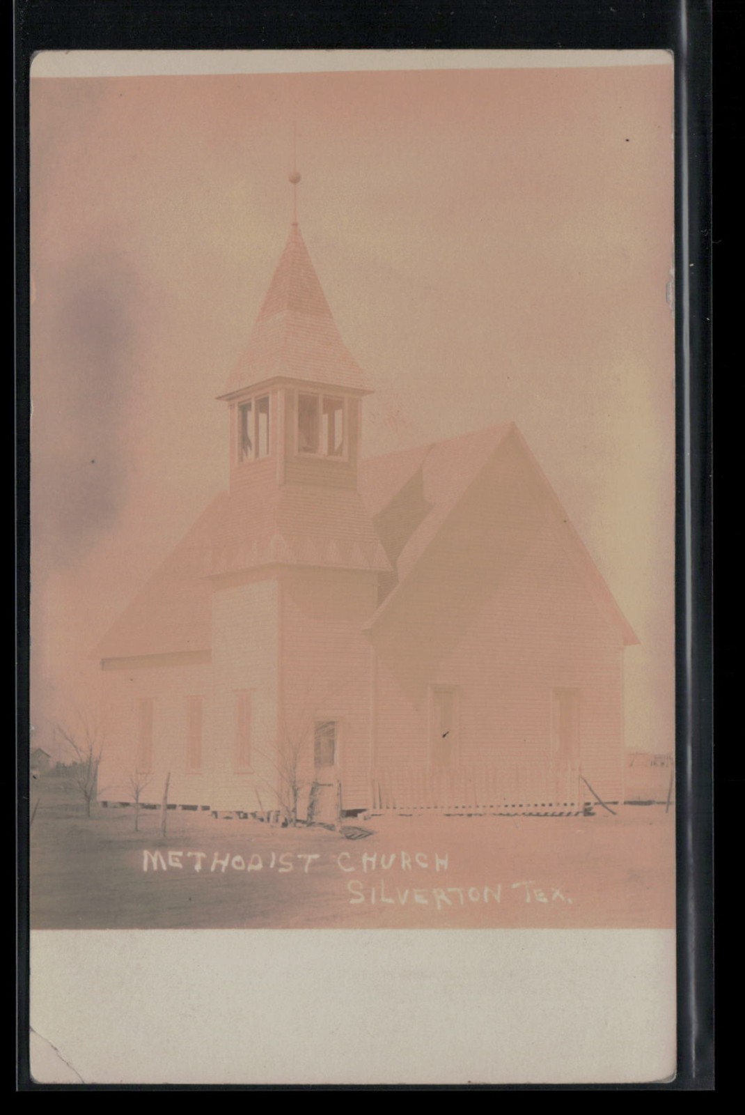 RPPC Postcard Methodist Church, Silverton Texas.  Briscoe County c1910