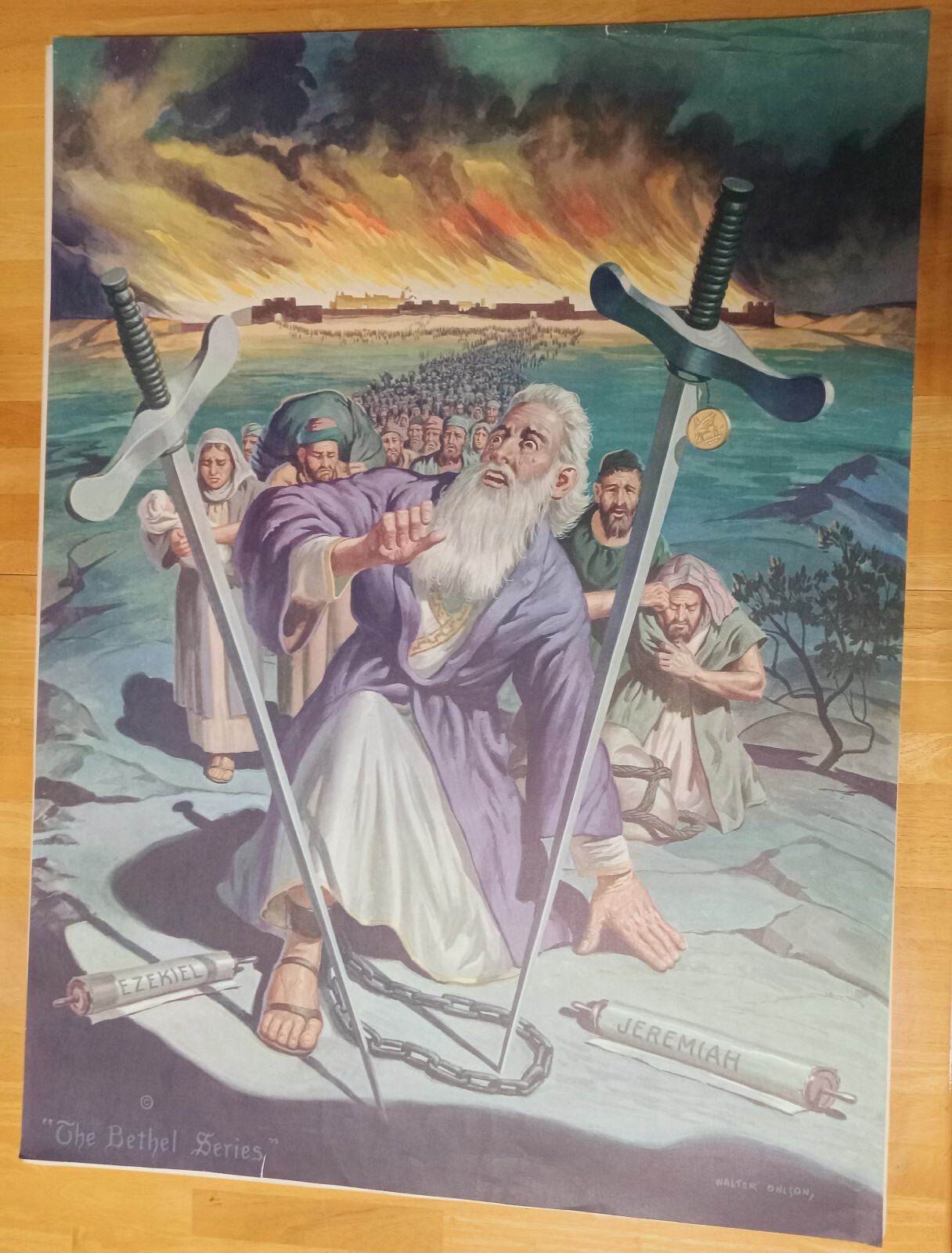 20 RARE Litho Prints by Walter Ohlson OLD TESTAMENT Bethel Bible Series + Guide